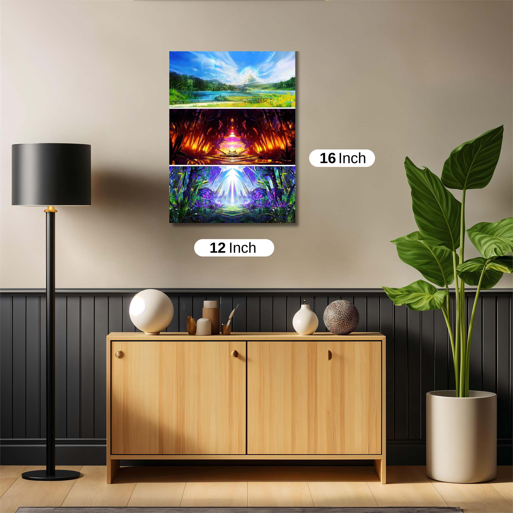 Nature's Tranquility, Fire's Fury, Light's Majesty Safe Wall Magnetic / M