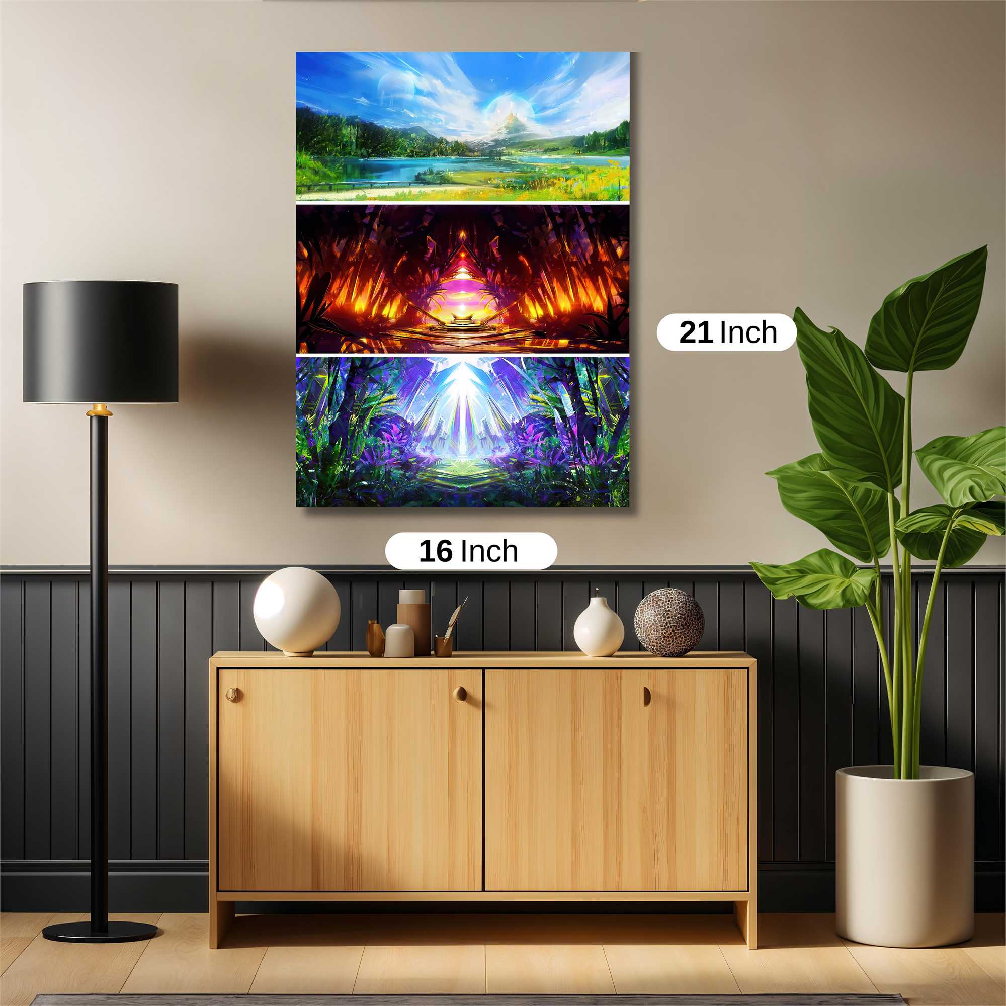 Nature's Tranquility, Fire's Fury, Light's Majesty Safe Wall Magnetic / M