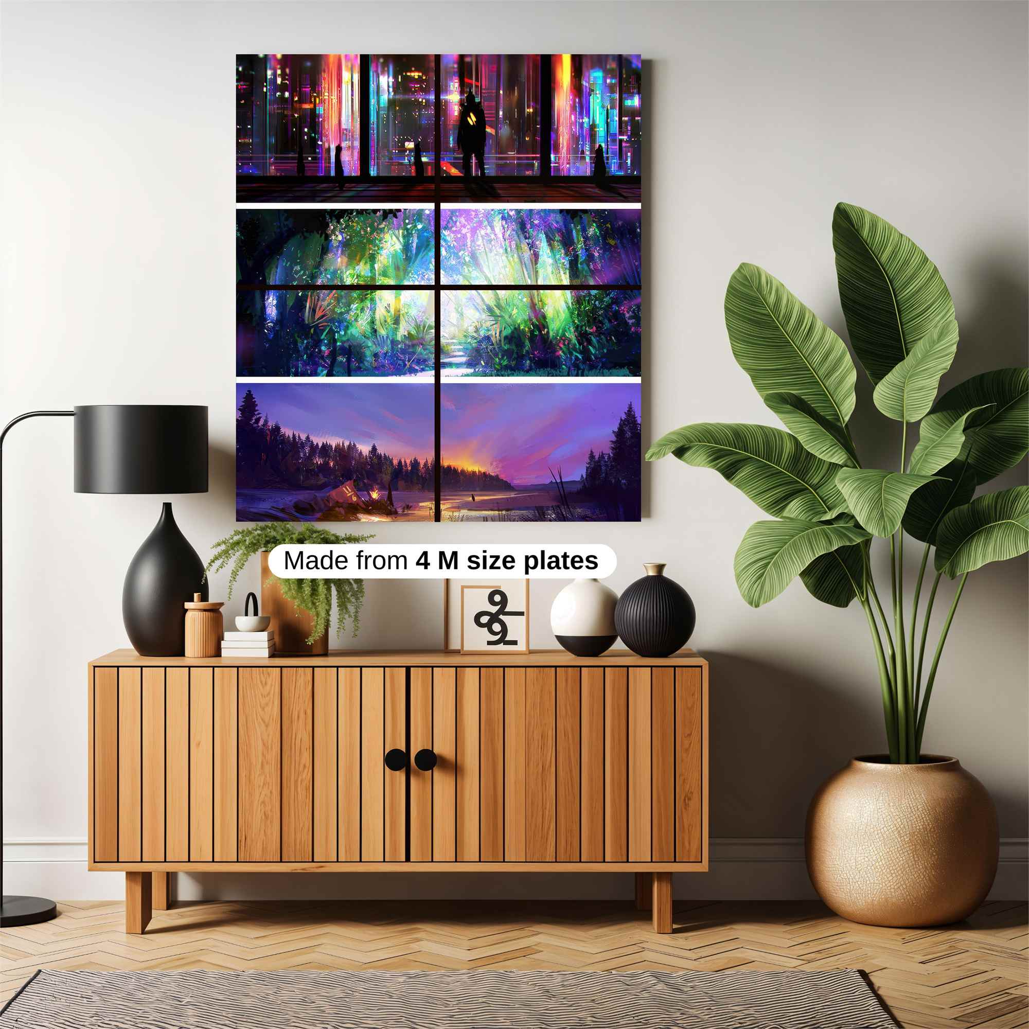 City Glow, Forest Dream, Aurora Road Safe Wall Magnetic / M