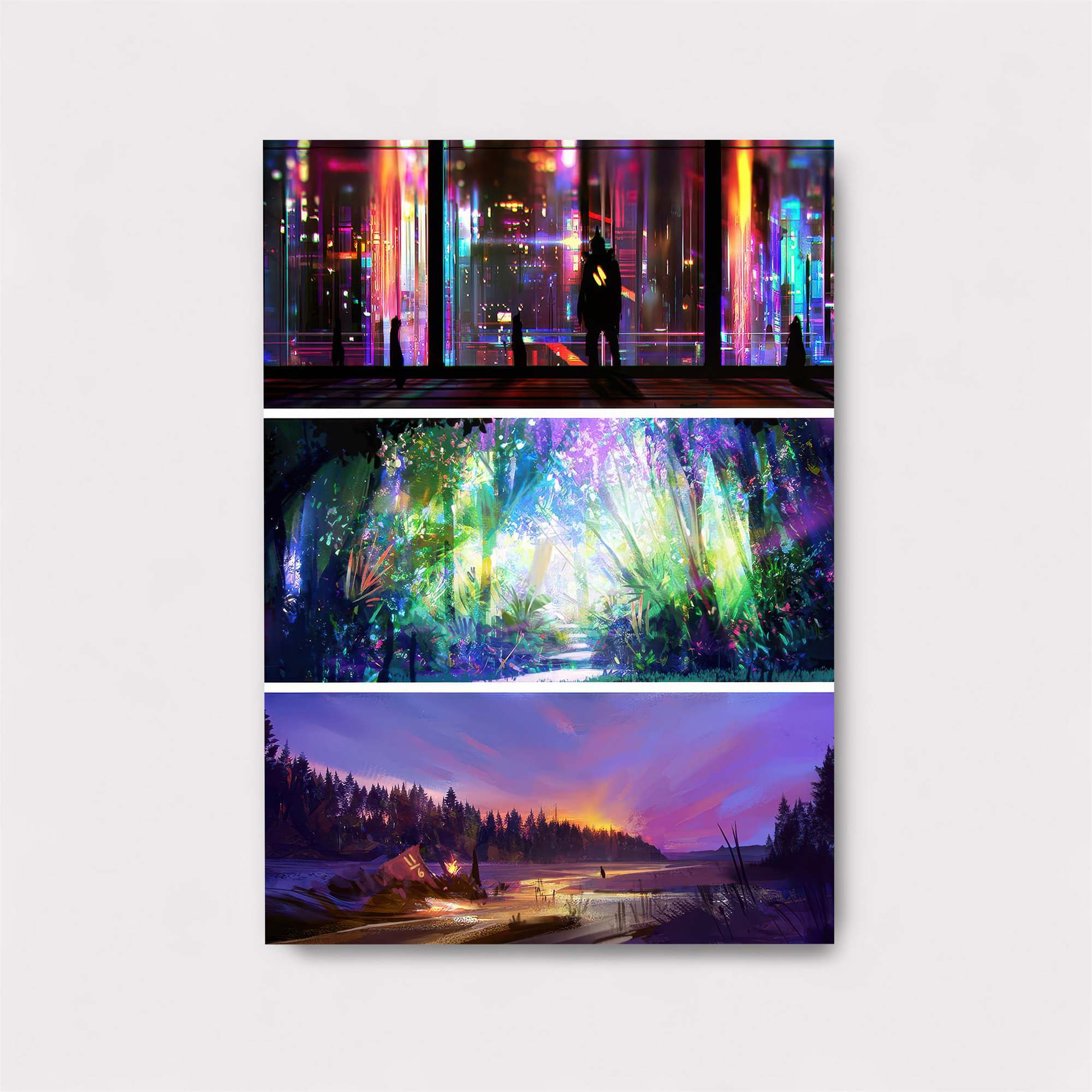 City Glow, Forest Dream, Aurora Road Safe Wall Magnetic / M