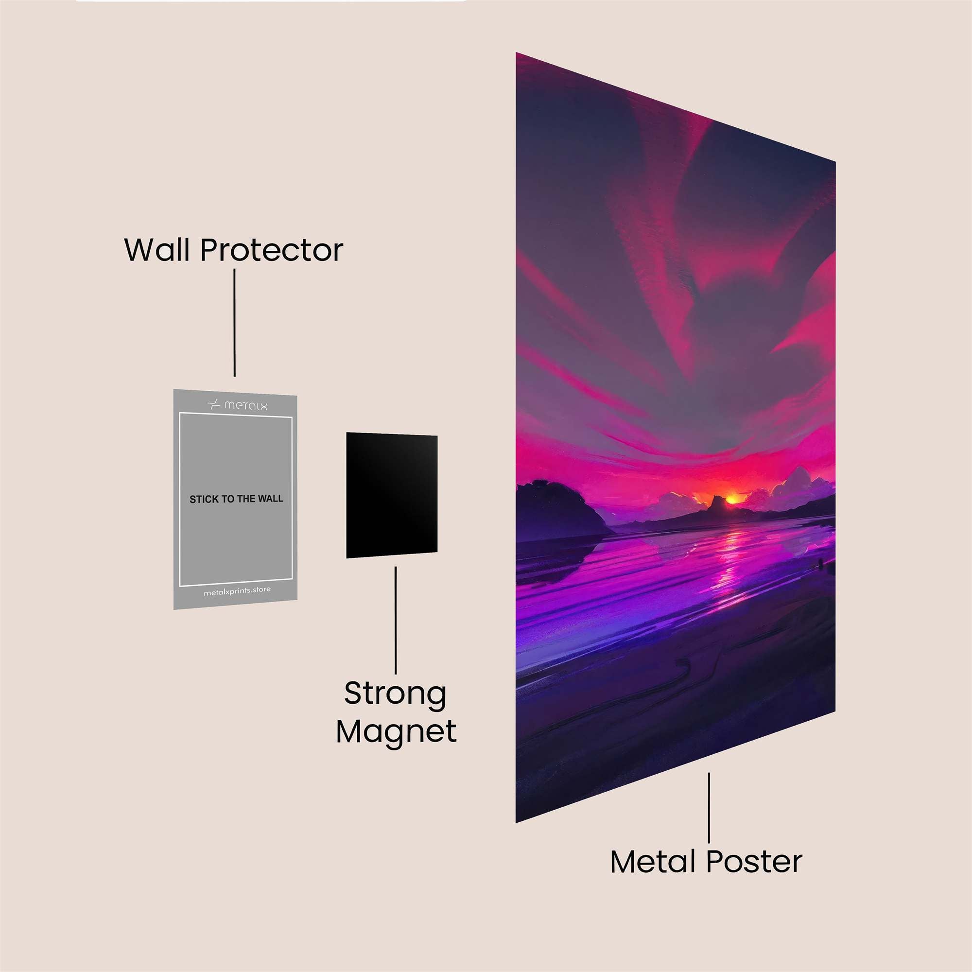 Sunset Serenity Safe Wall Magnetic / M