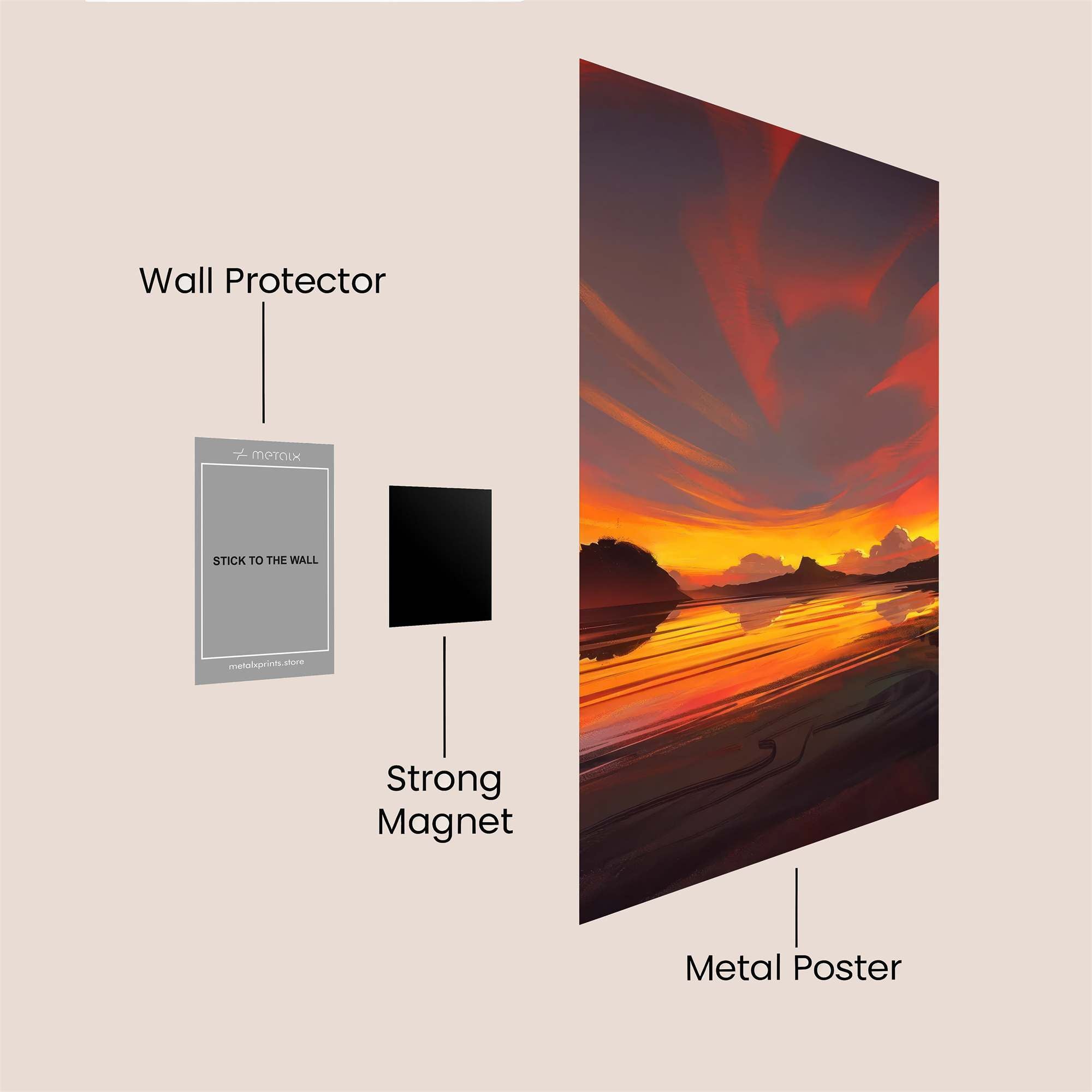Sunset Serenity Safe Wall Magnetic / M