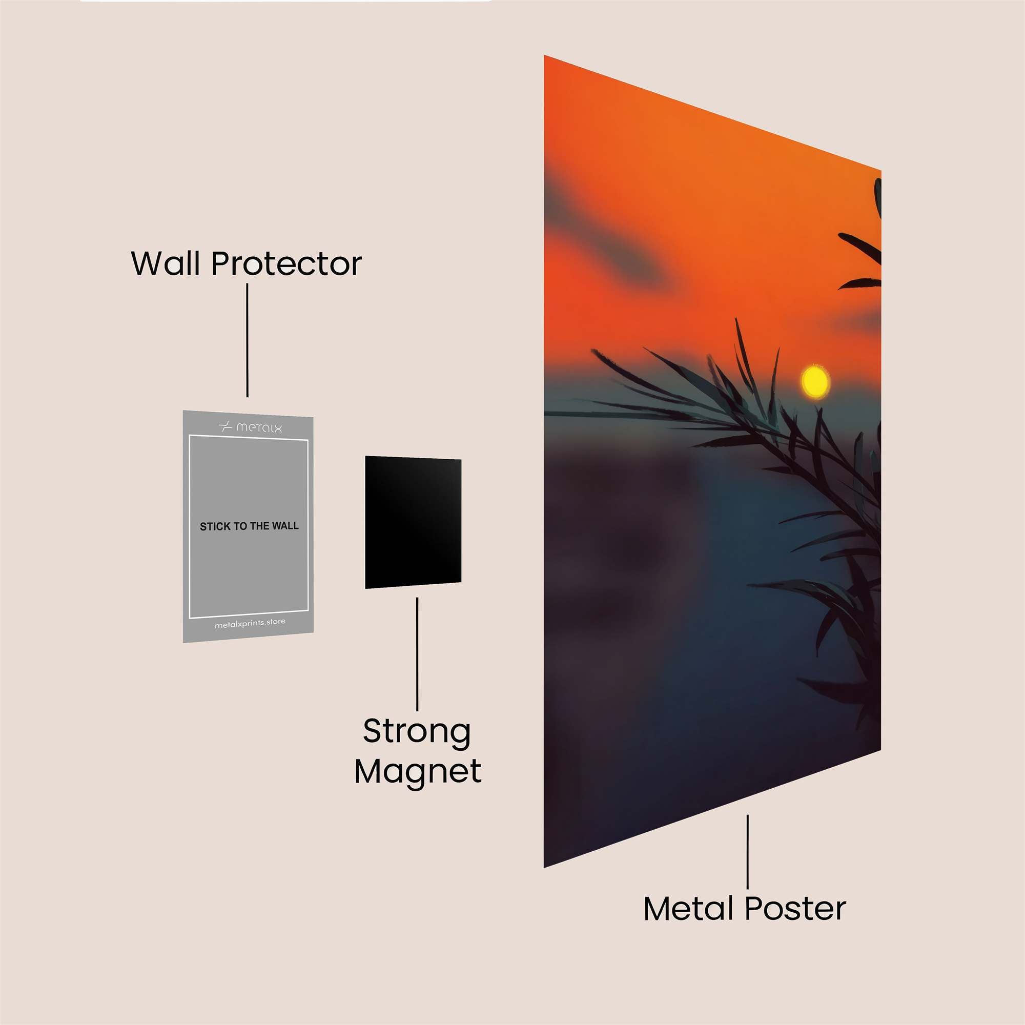 Sunset Serenity Safe Wall Magnetic / M