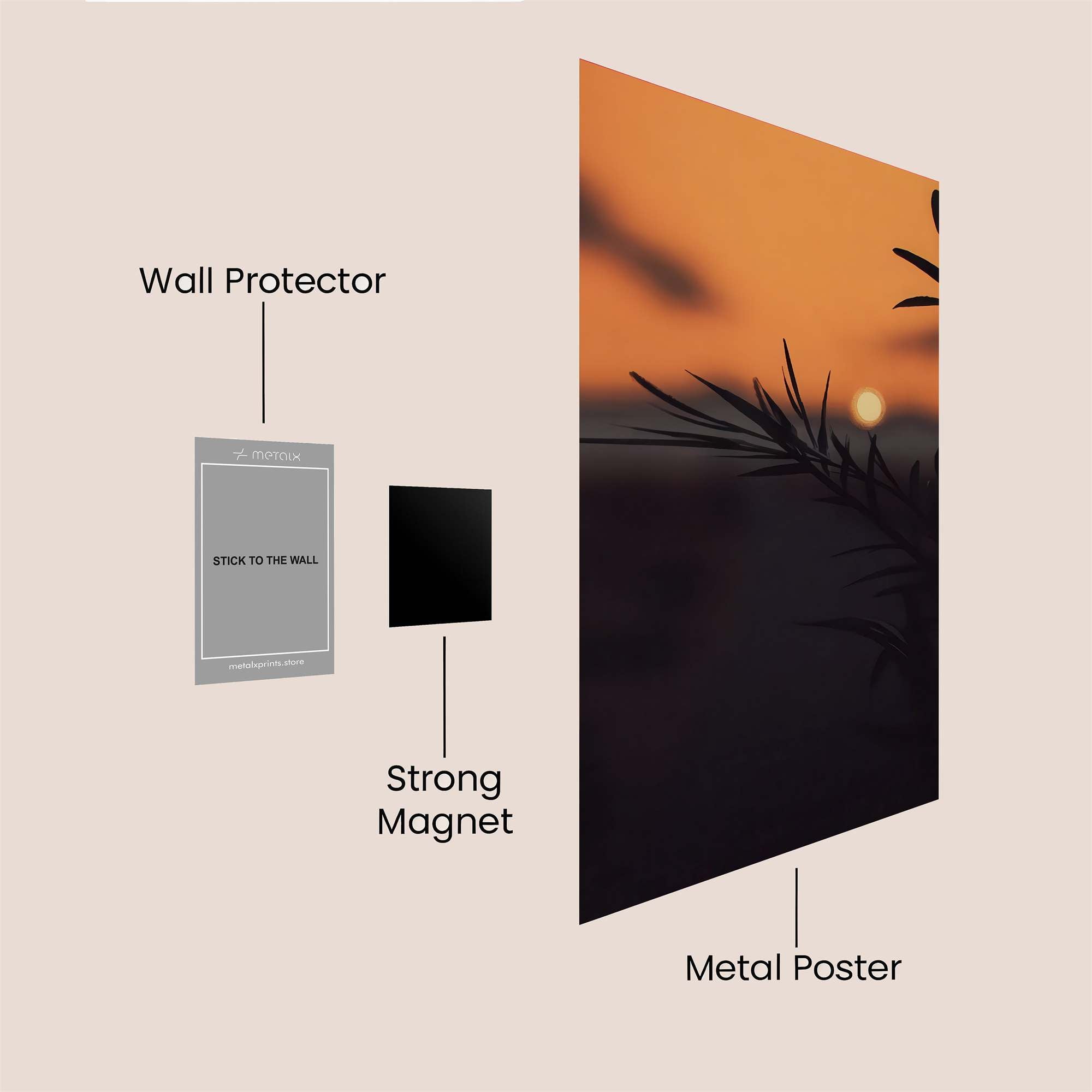 Sunset Silhouette Safe Wall Magnetic / M