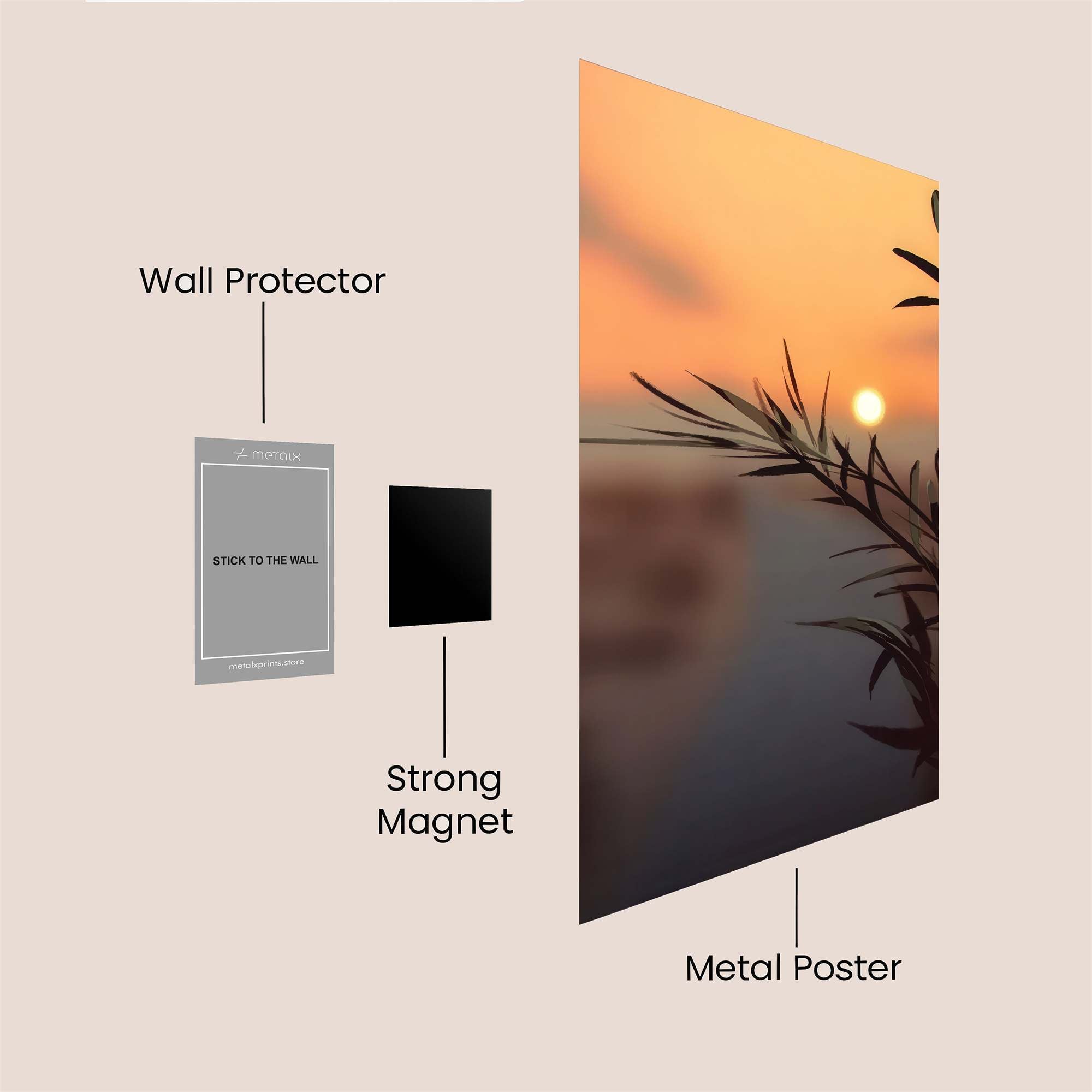 Sunset Serenity Safe Wall Magnetic / M