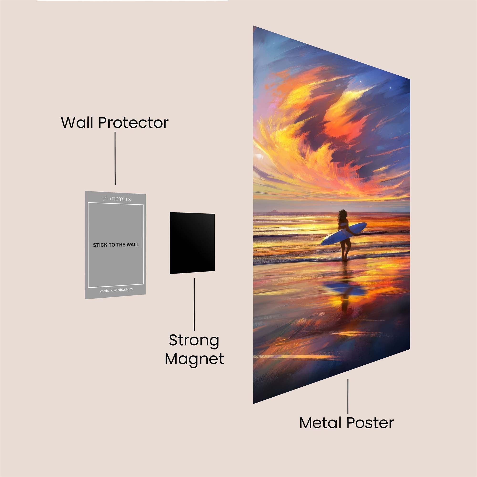 Surfer Serenity Safe Wall Magnetic / M