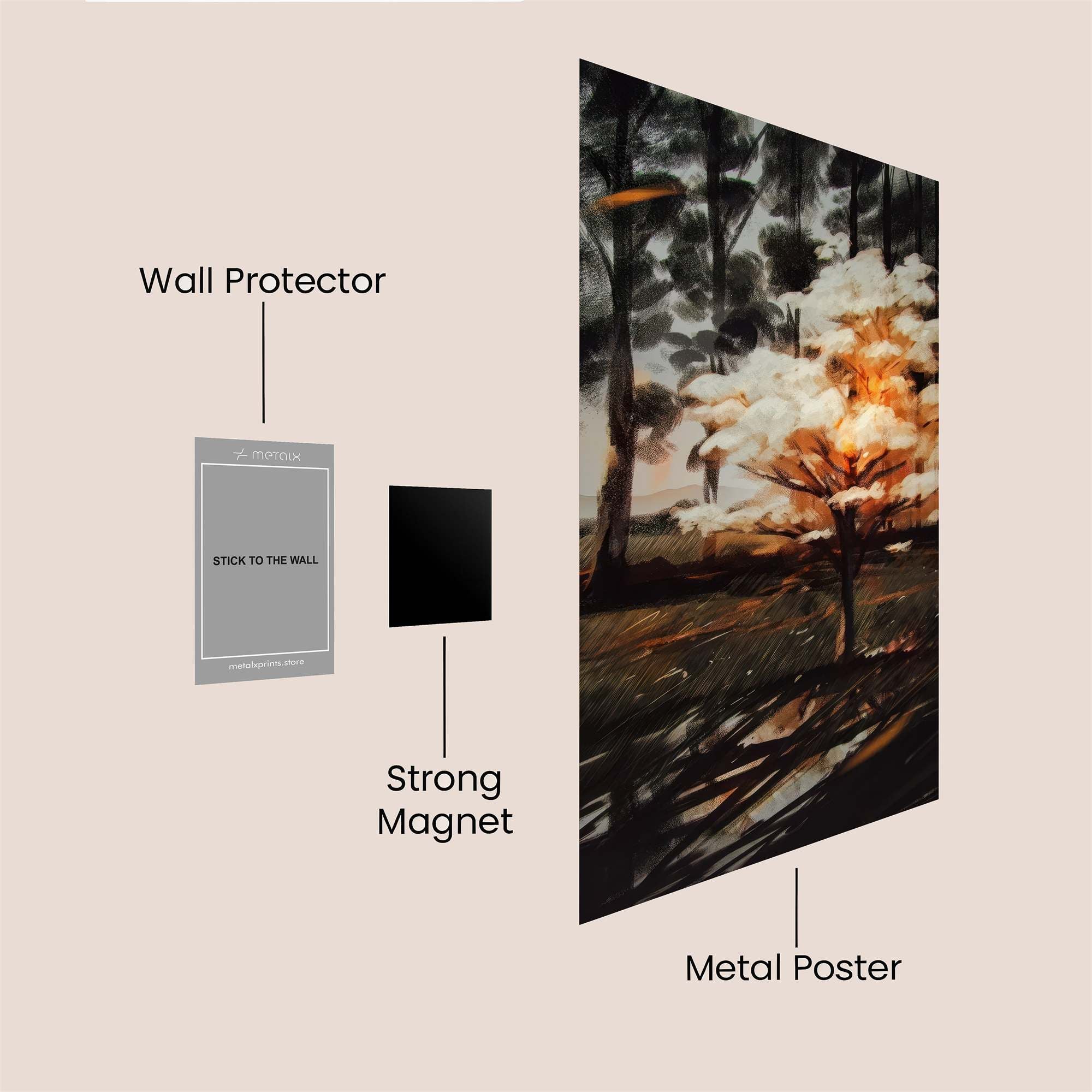 Blazing Tree Safe Wall Magnetic / M