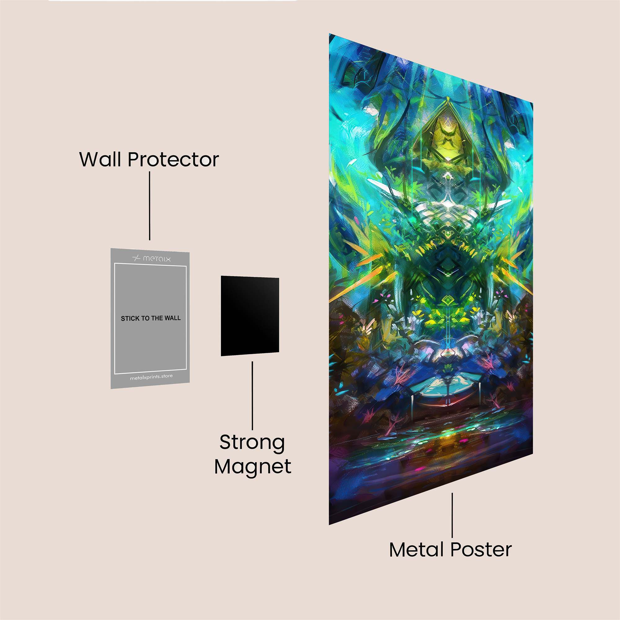 Psychedelic Vortex Safe Wall Magnetic / M