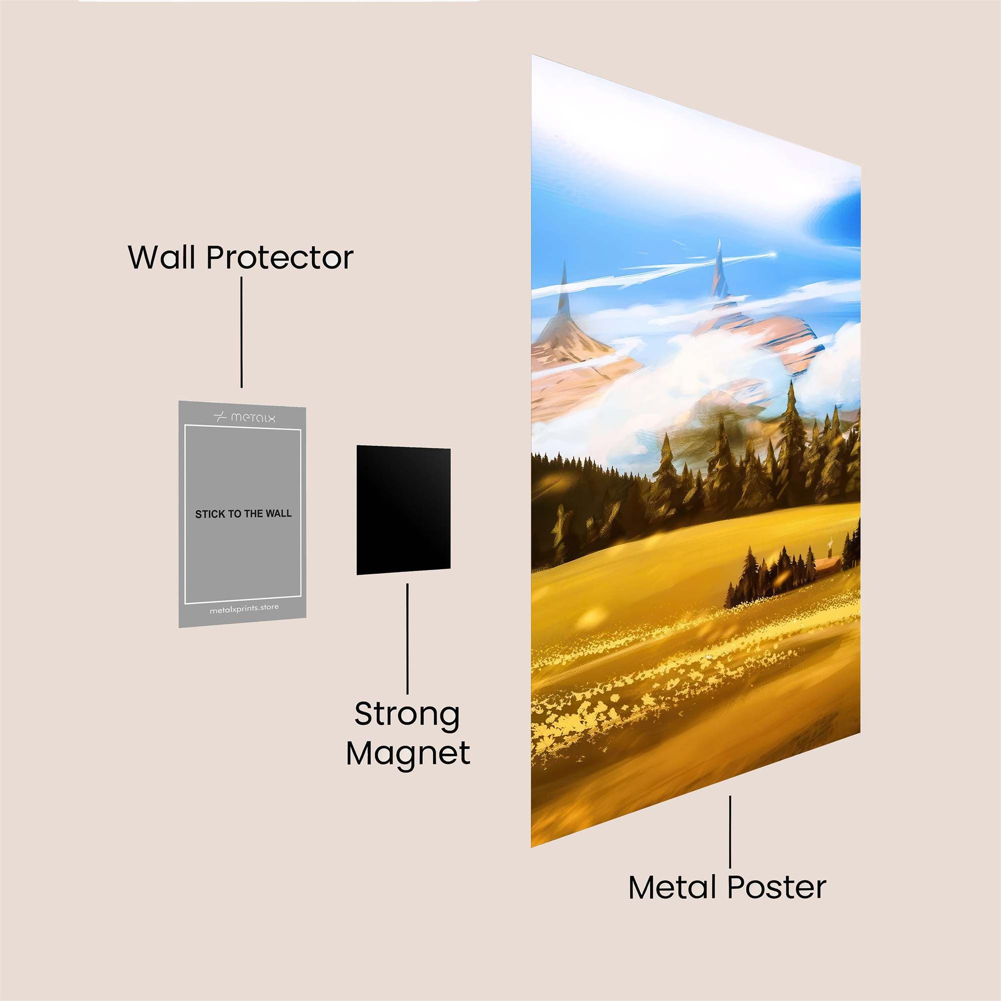 Mountain Whimsy Safe Wall Magnetic / M