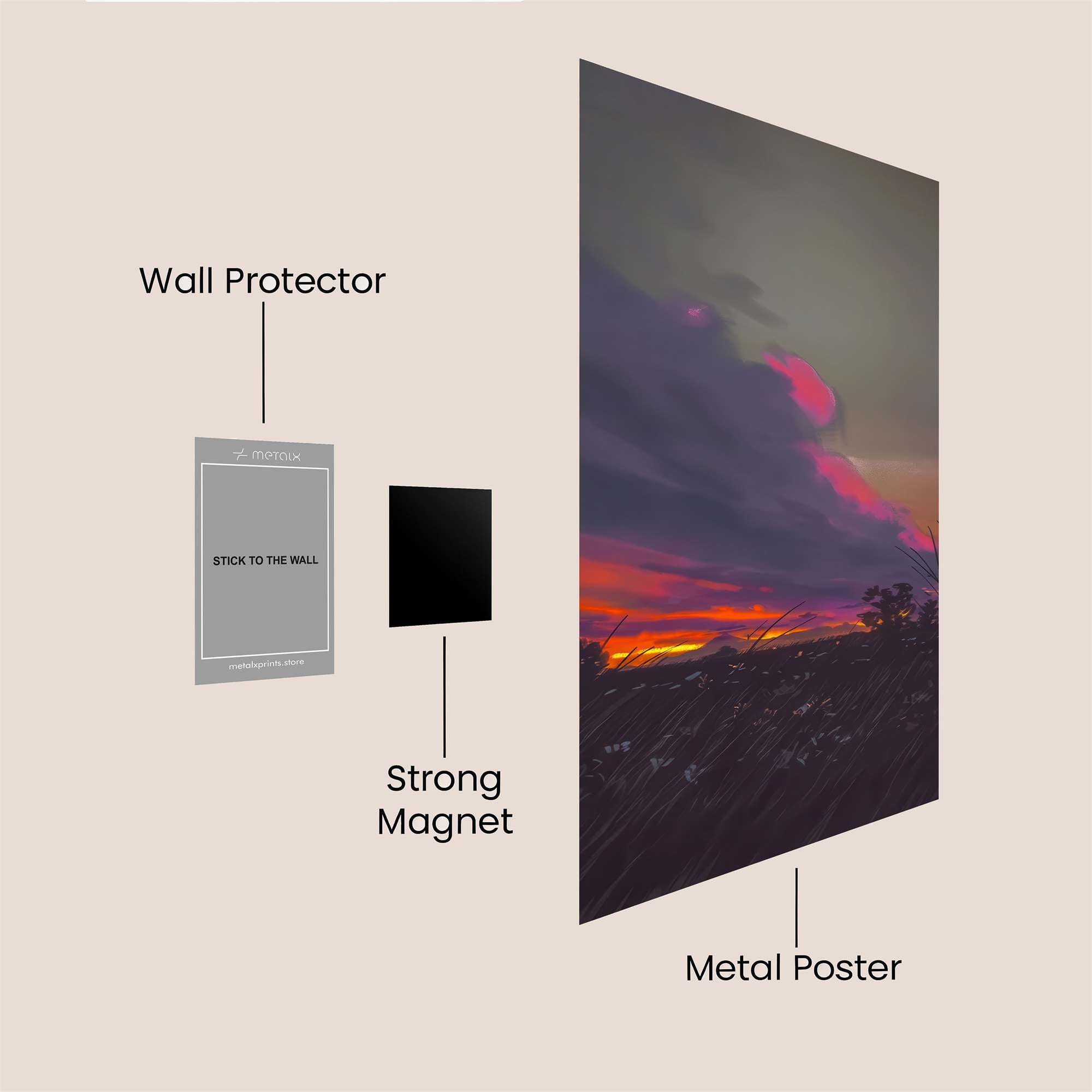 Sunset Serenity Safe Wall Magnetic / M