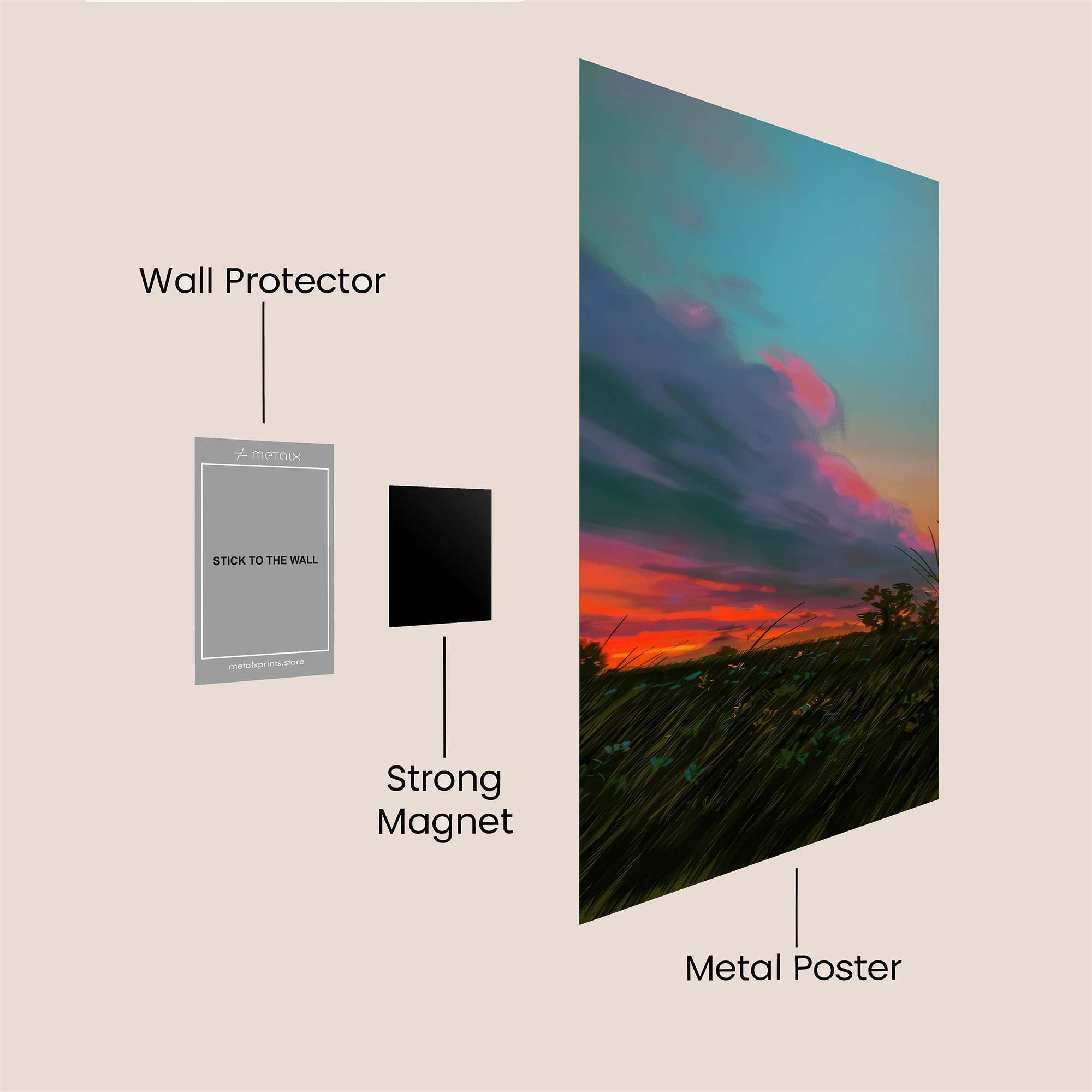 Sunset Serenity Safe Wall Magnetic / M