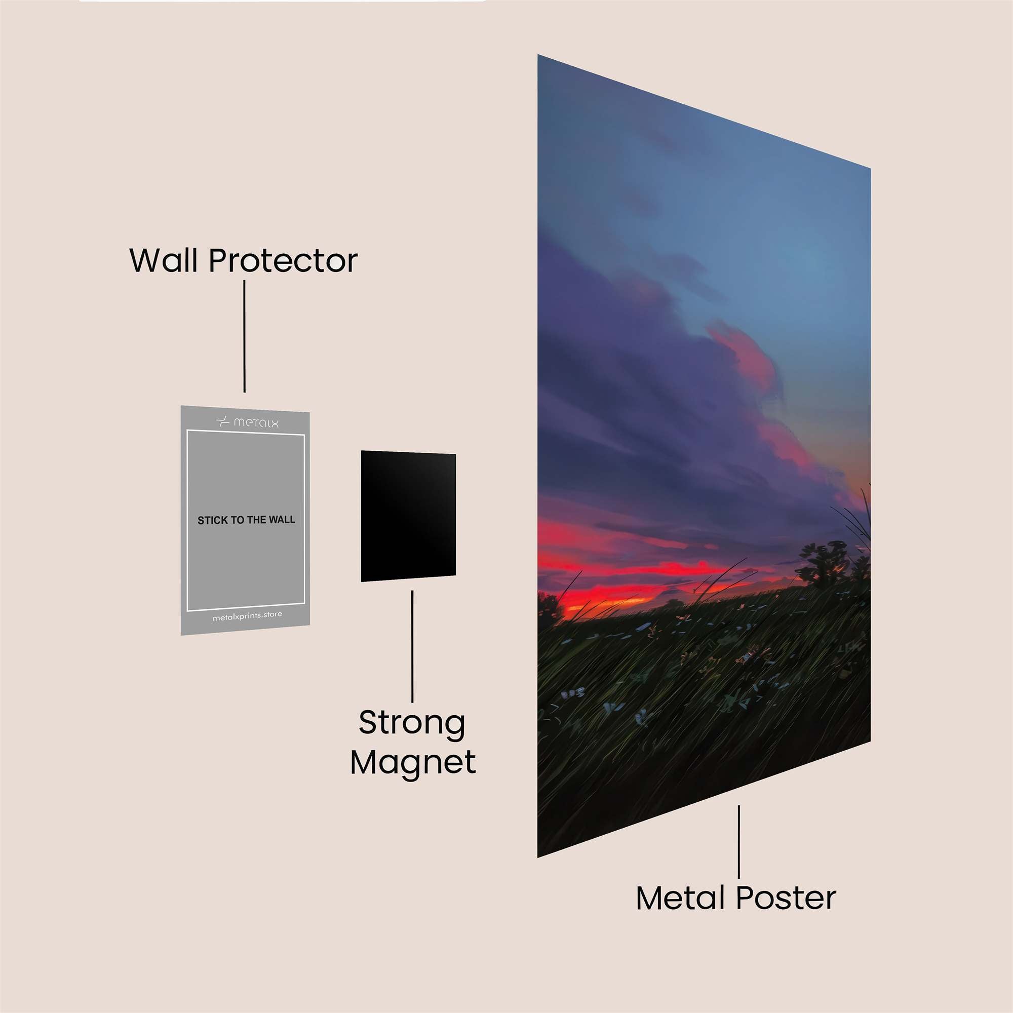 Sunset Serenity Safe Wall Magnetic / M