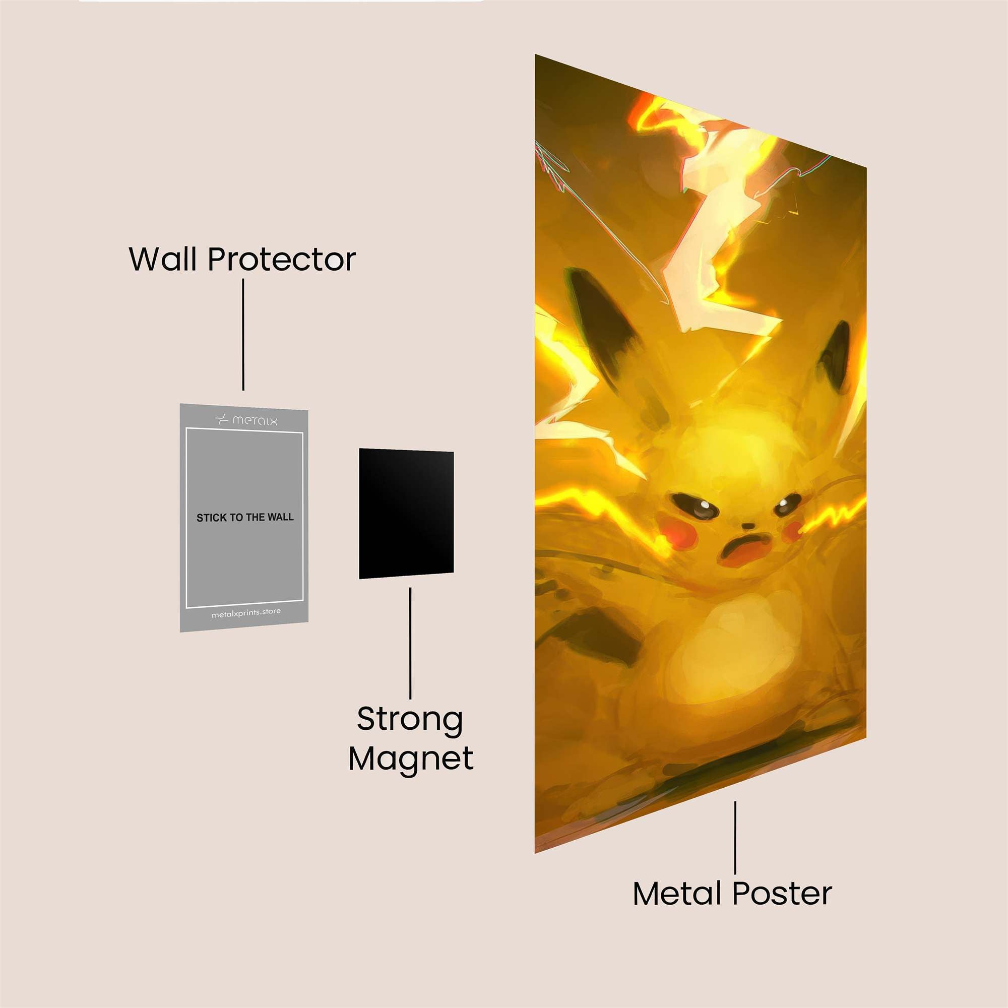 Pikachu Dynamic Safe Wall Magnetic / M