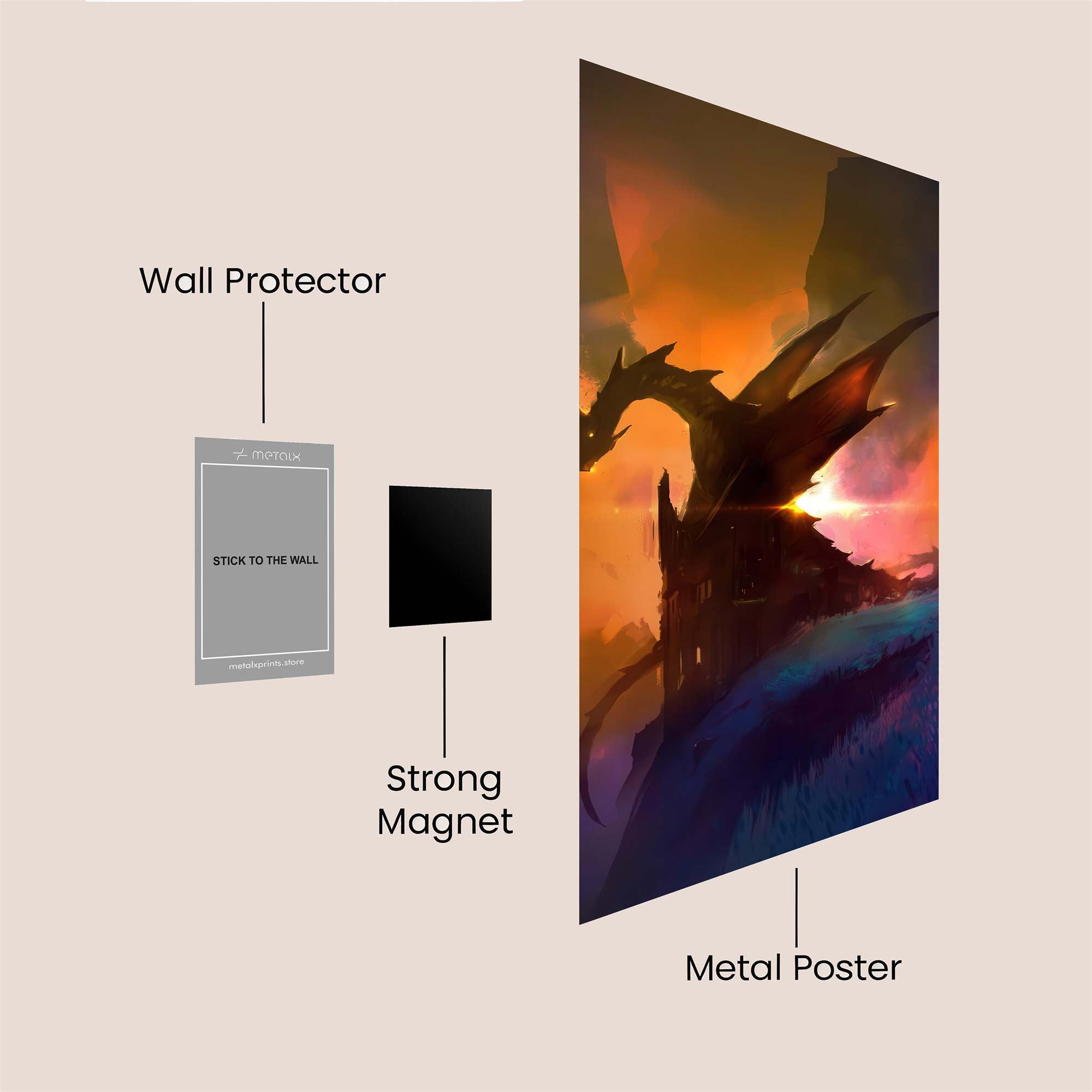 Dragon Twilight Safe Wall Magnetic / M