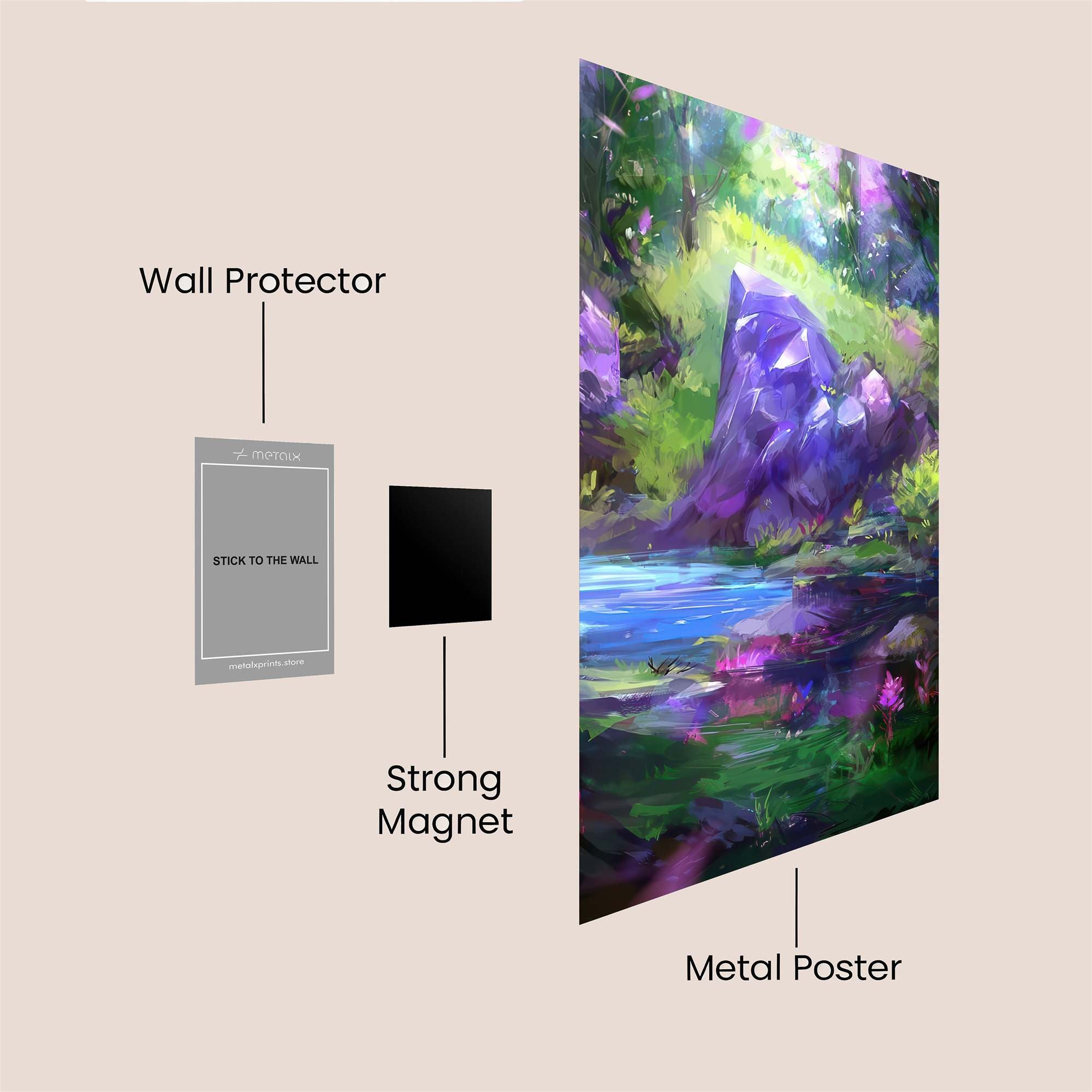 Amethyst Serenity Safe Wall Magnetic / M