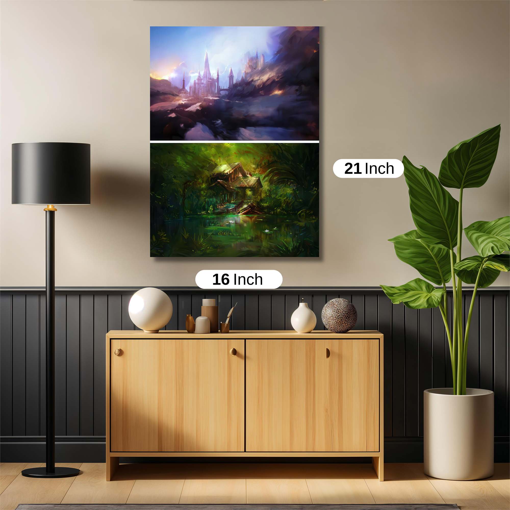 Castle Twilight, Cottage Serenity Safe Wall Magnetic / M