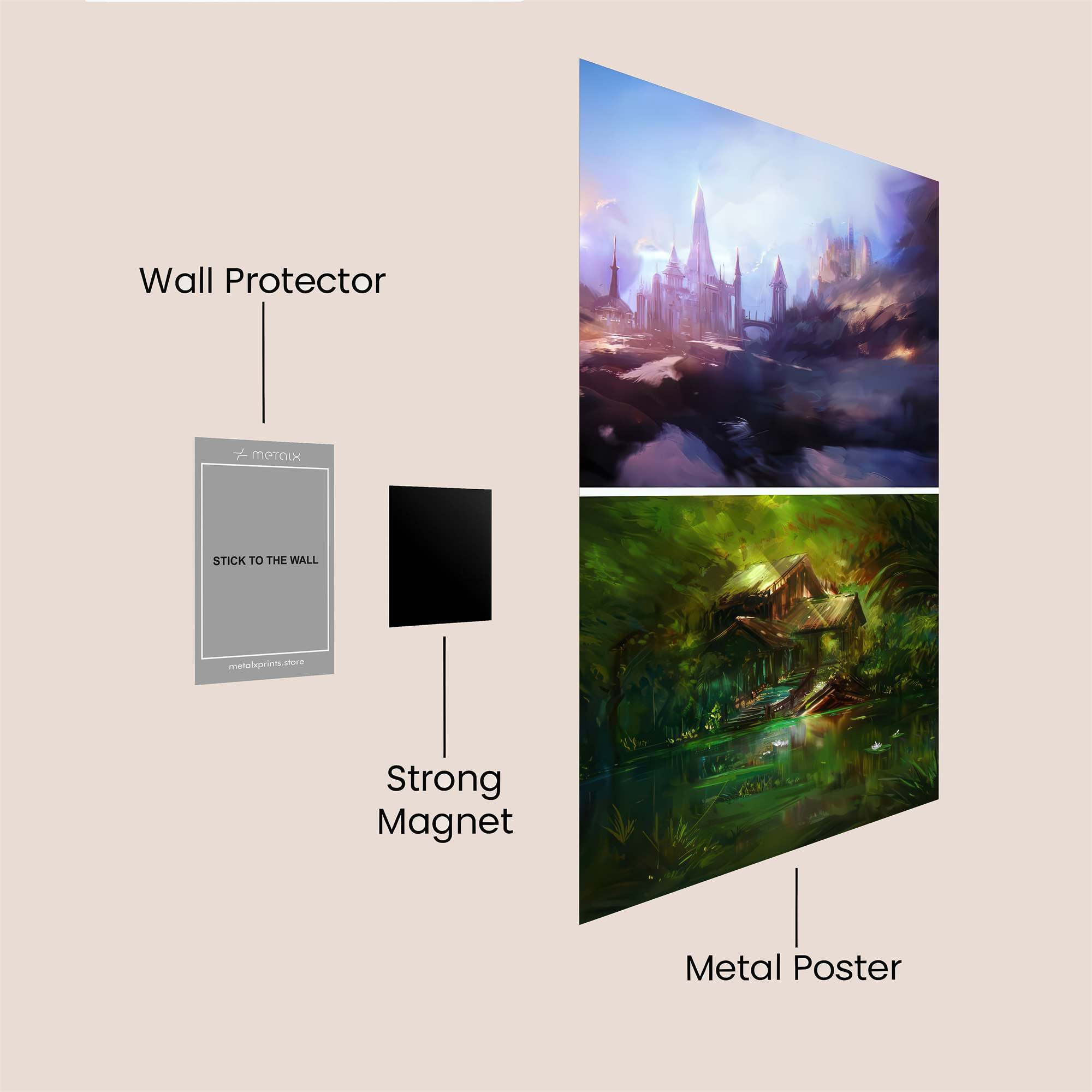 Castle Twilight, Cottage Serenity Safe Wall Magnetic / M