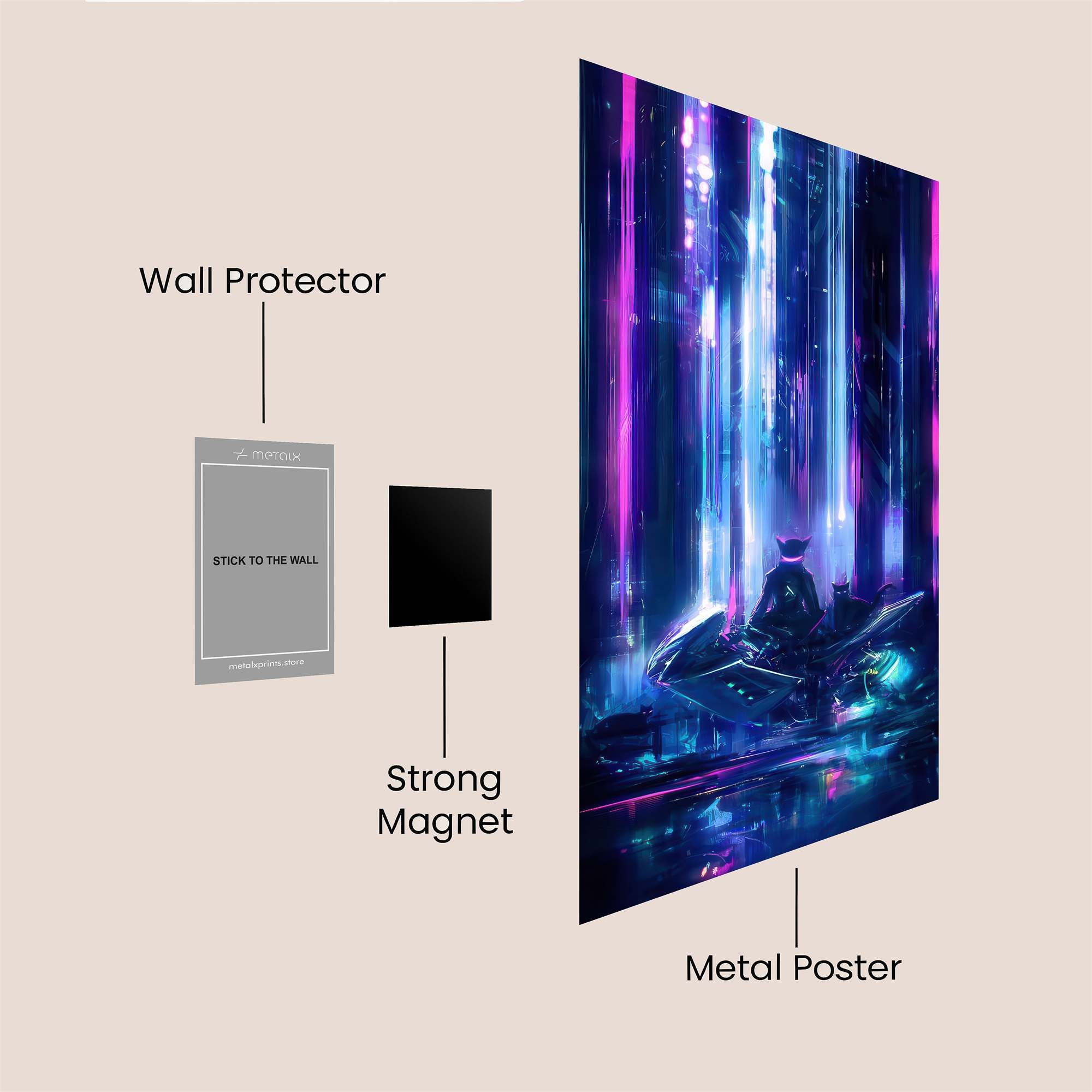 Neon Serenity Safe Wall Magnetic / M