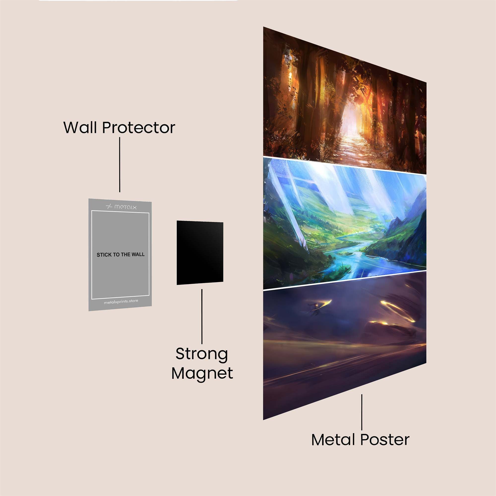 Forest Radiance, Valley Serenity, Cosmic Rush Safe Wall Magnetic / M