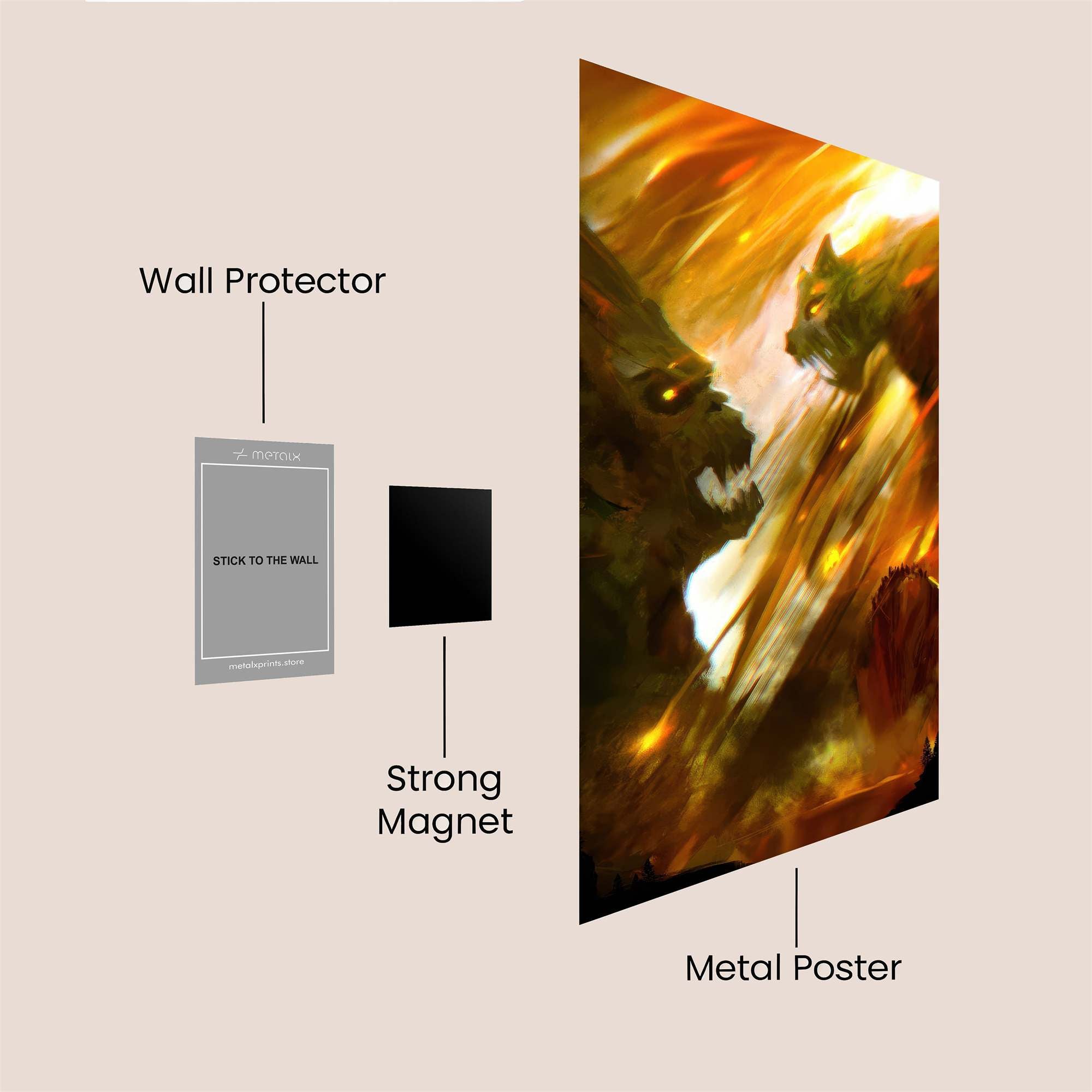 Godzilla Ferocity Safe Wall Magnetic / M
