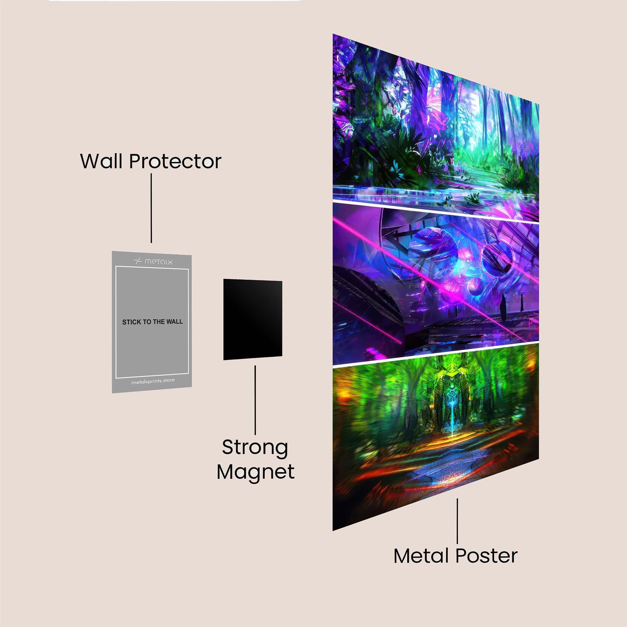 Neon Dreamscape Safe Wall Magnetic / M