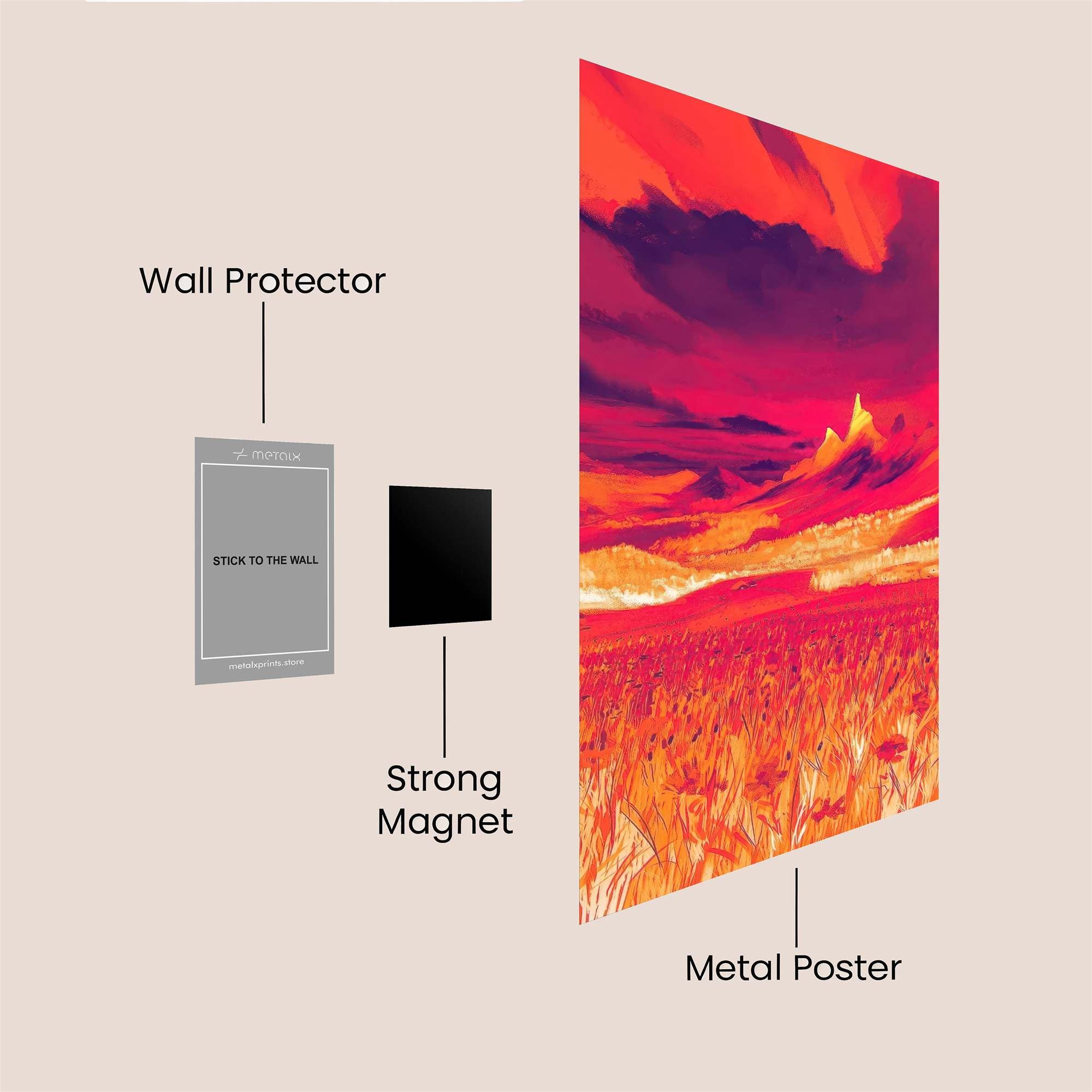 Sunset Blaze Safe Wall Magnetic / M