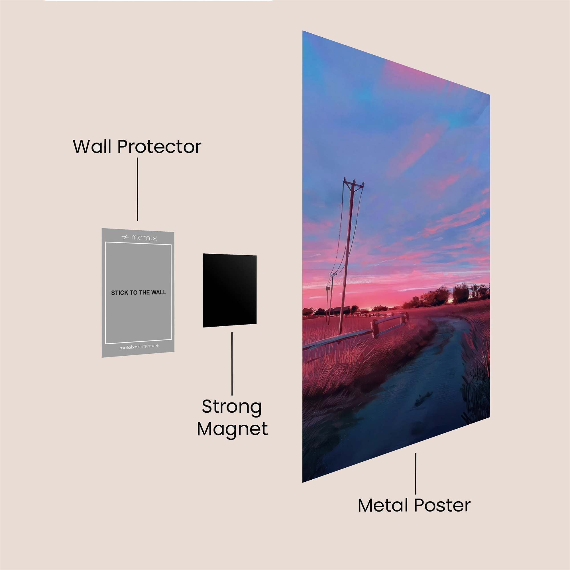 Sunset Serenity Safe Wall Magnetic / M