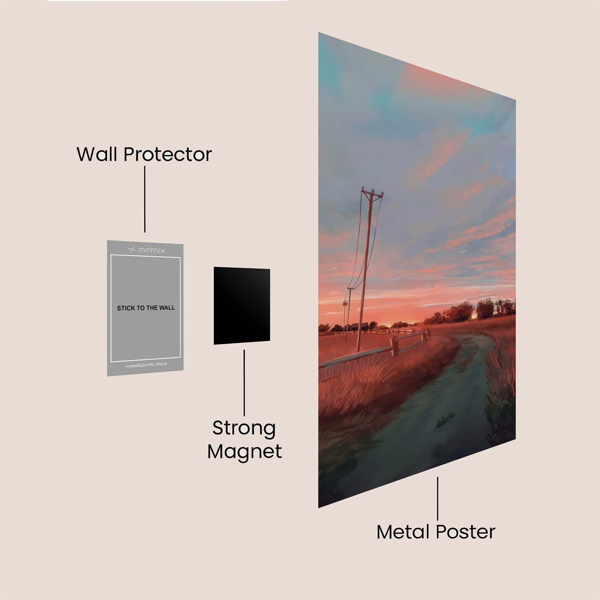 Sunset Serenity Safe Wall Magnetic / M