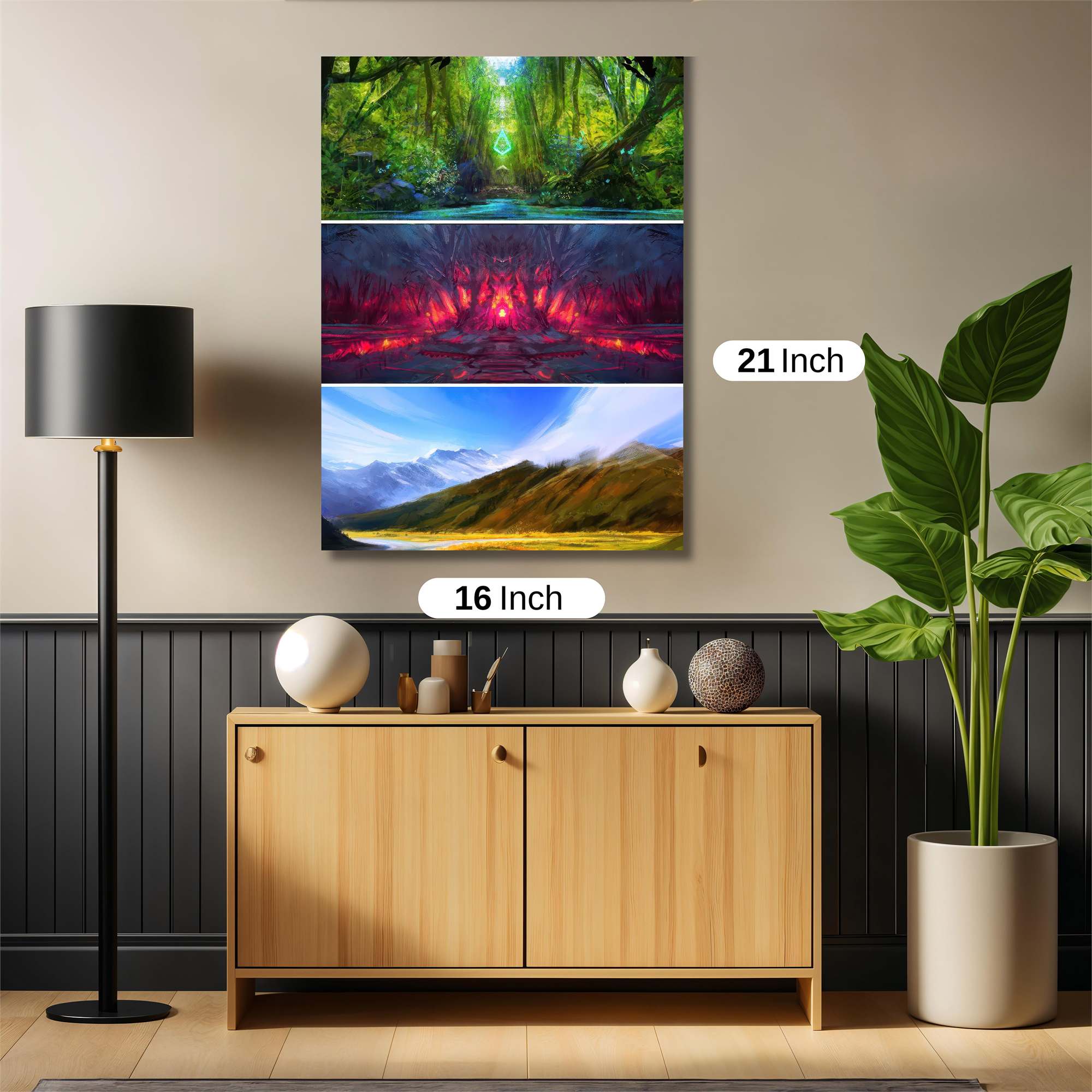 Forest Enchantment, Cave Inferno, Mountain Serenity Safe Wall Magnetic / M