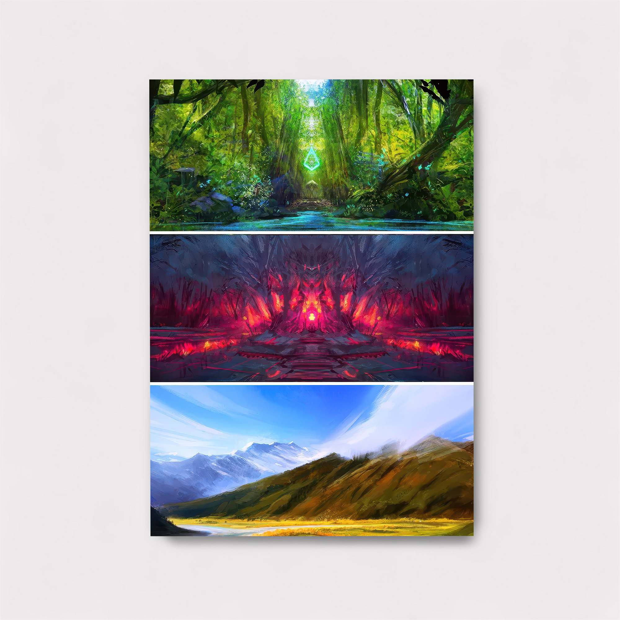 Forest Enchantment, Cave Inferno, Mountain Serenity Safe Wall Magnetic / M