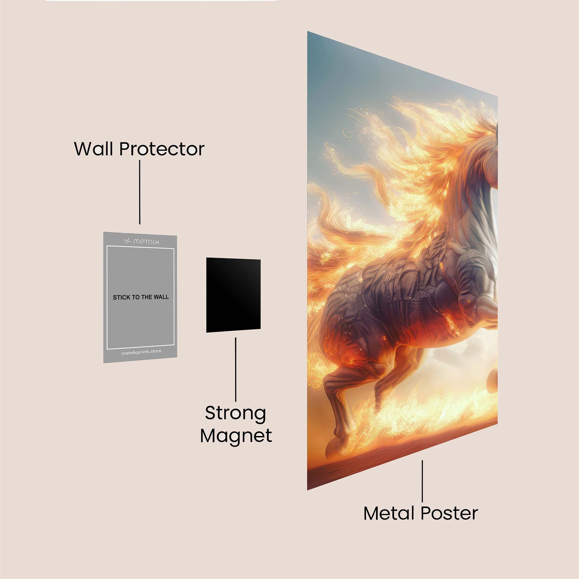 Flame Gallop Safe Wall Magnetic / M