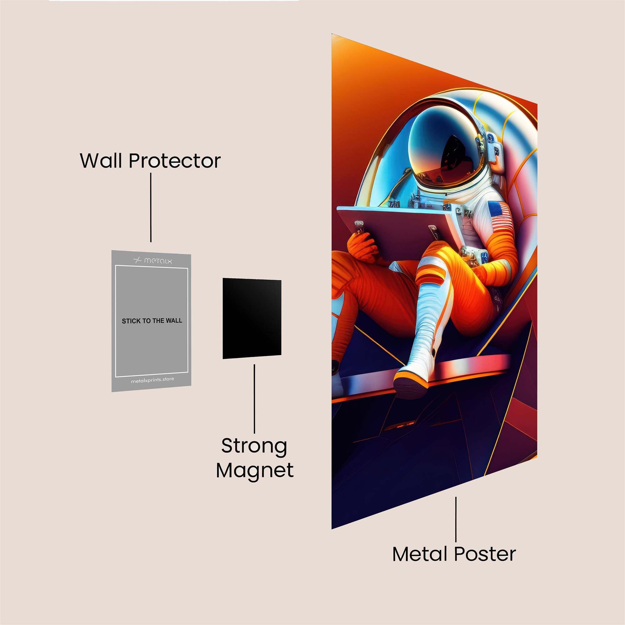 Astronaut Dreaming Safe Wall Magnetic / M