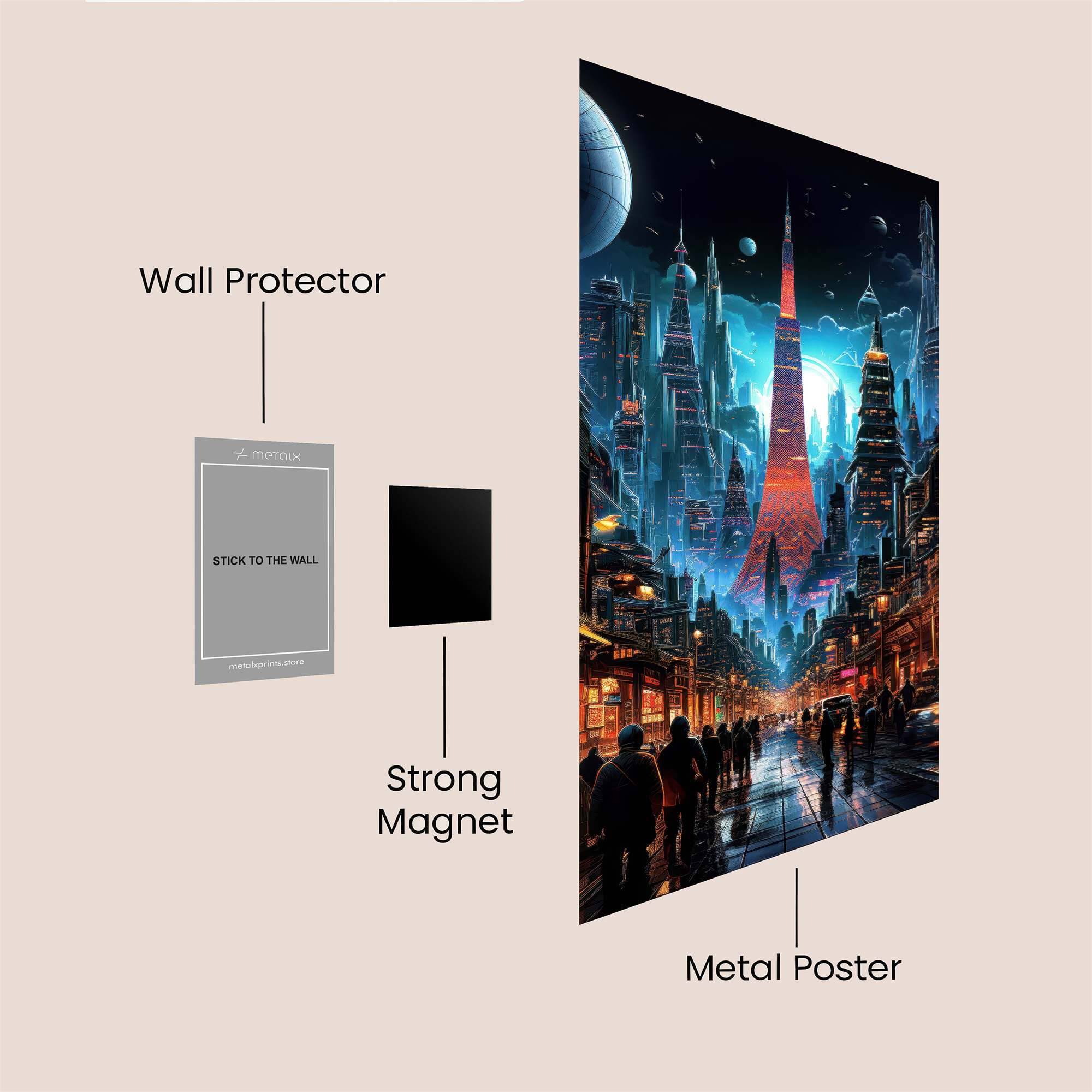 Neon Metropolis Safe Wall Magnetic / M
