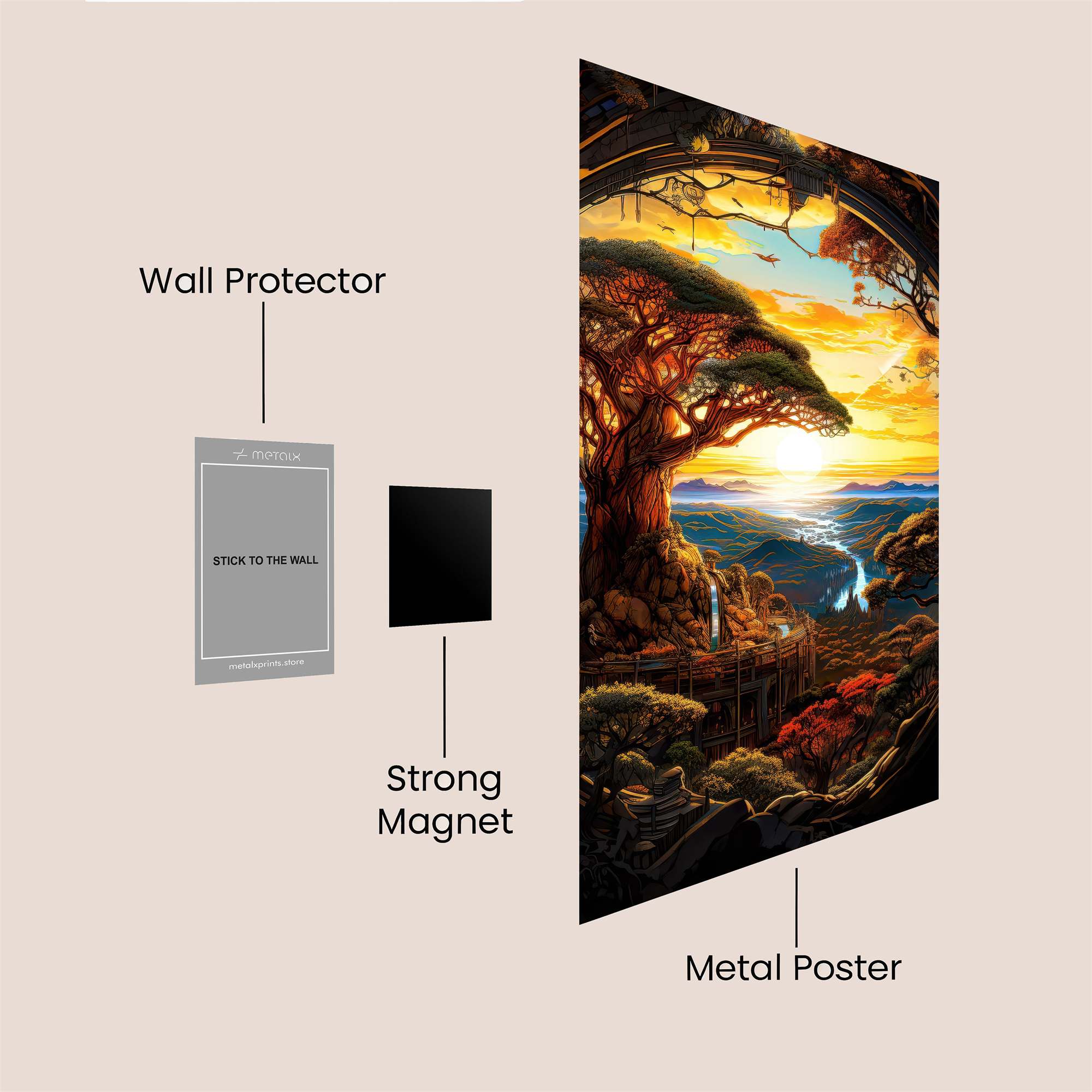 Sunset Serenity Safe Wall Magnetic / M