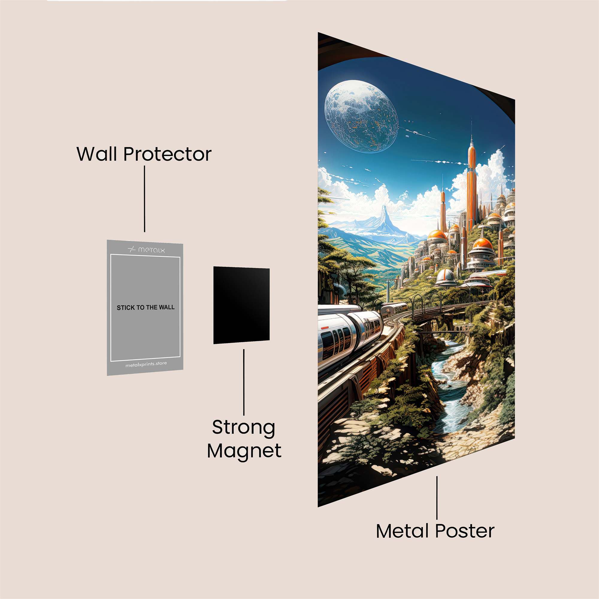 Futuristic Serenity Safe Wall Magnetic / M