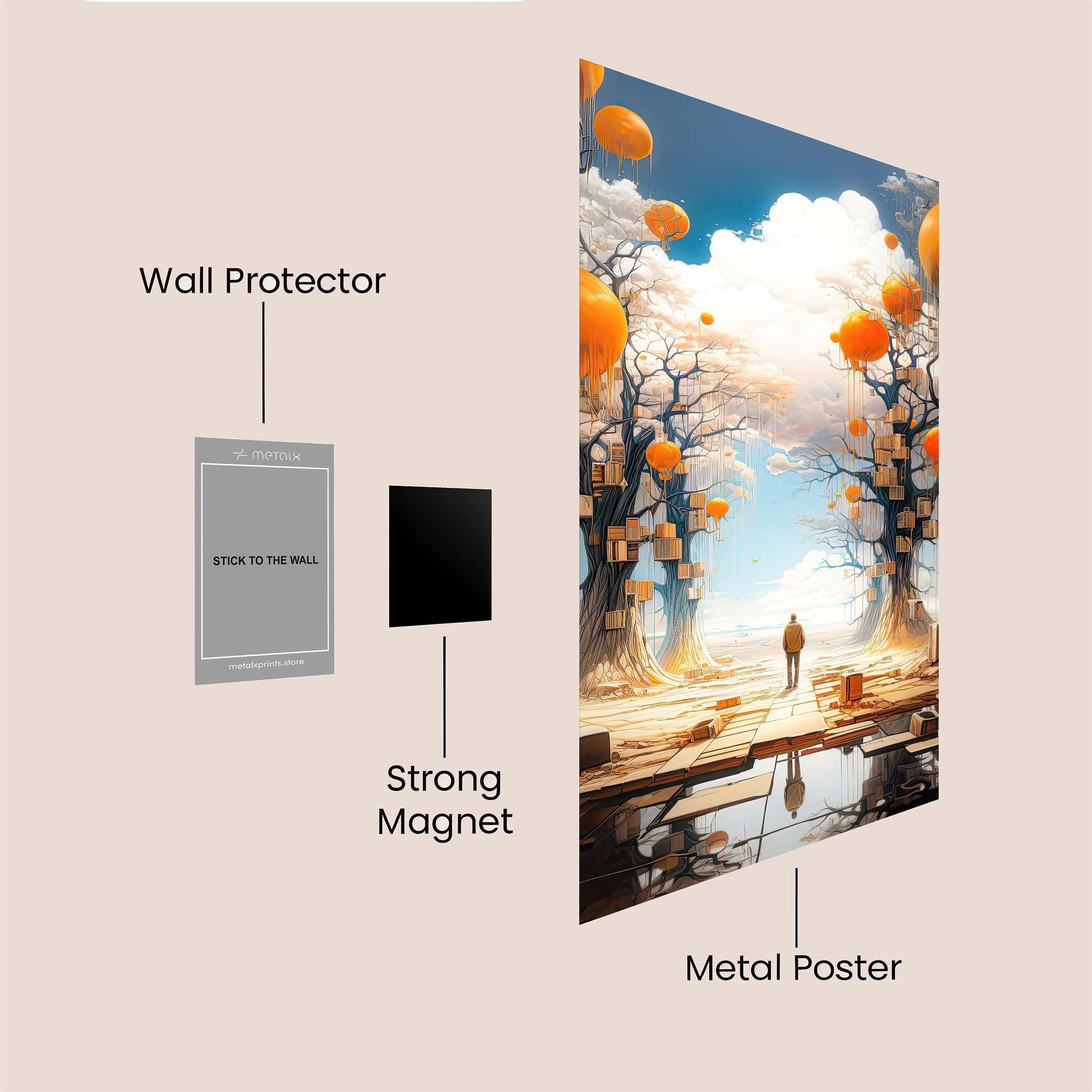 Ballooned Serenity Safe Wall Magnetic / M