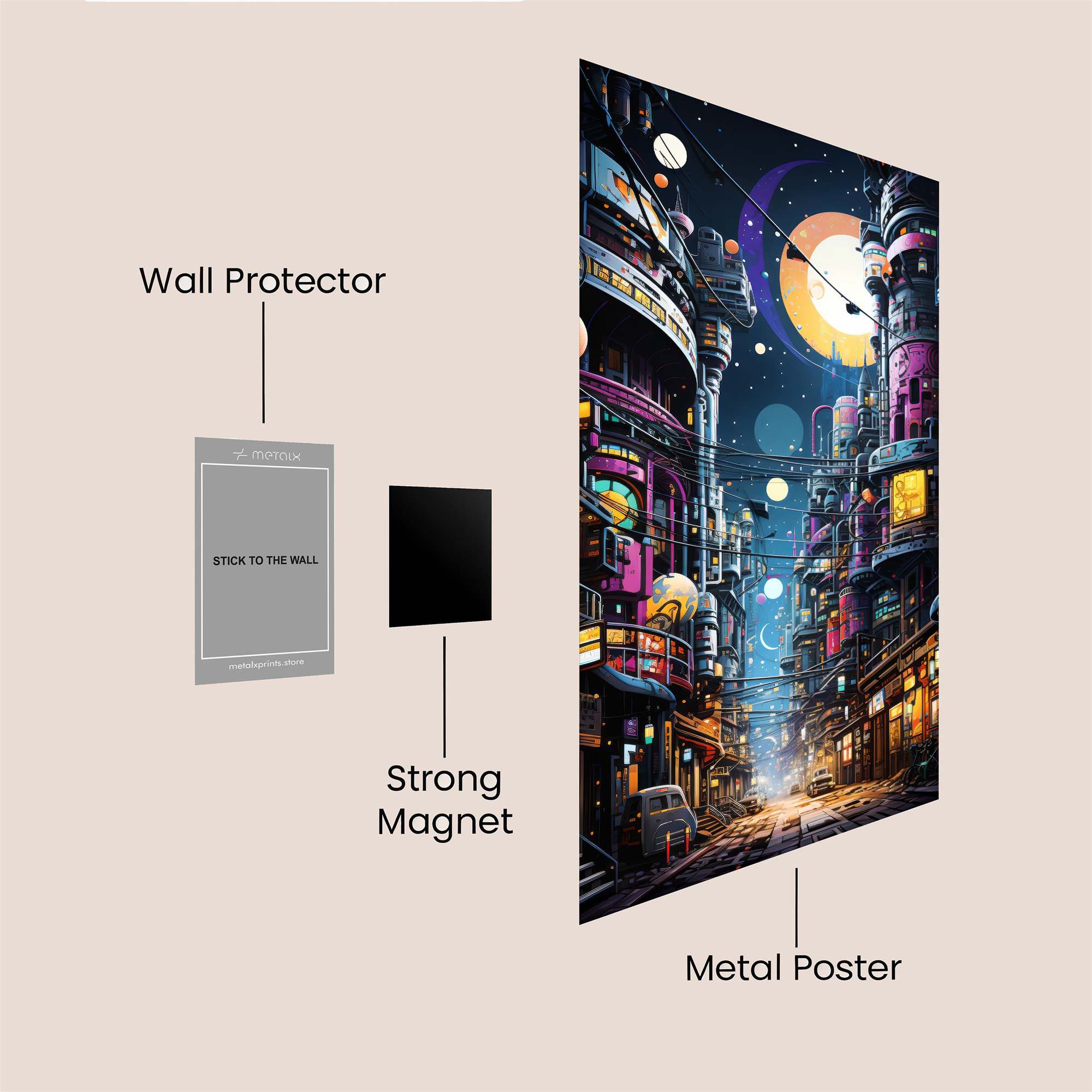 Neon Dreamscape Safe Wall Magnetic / M