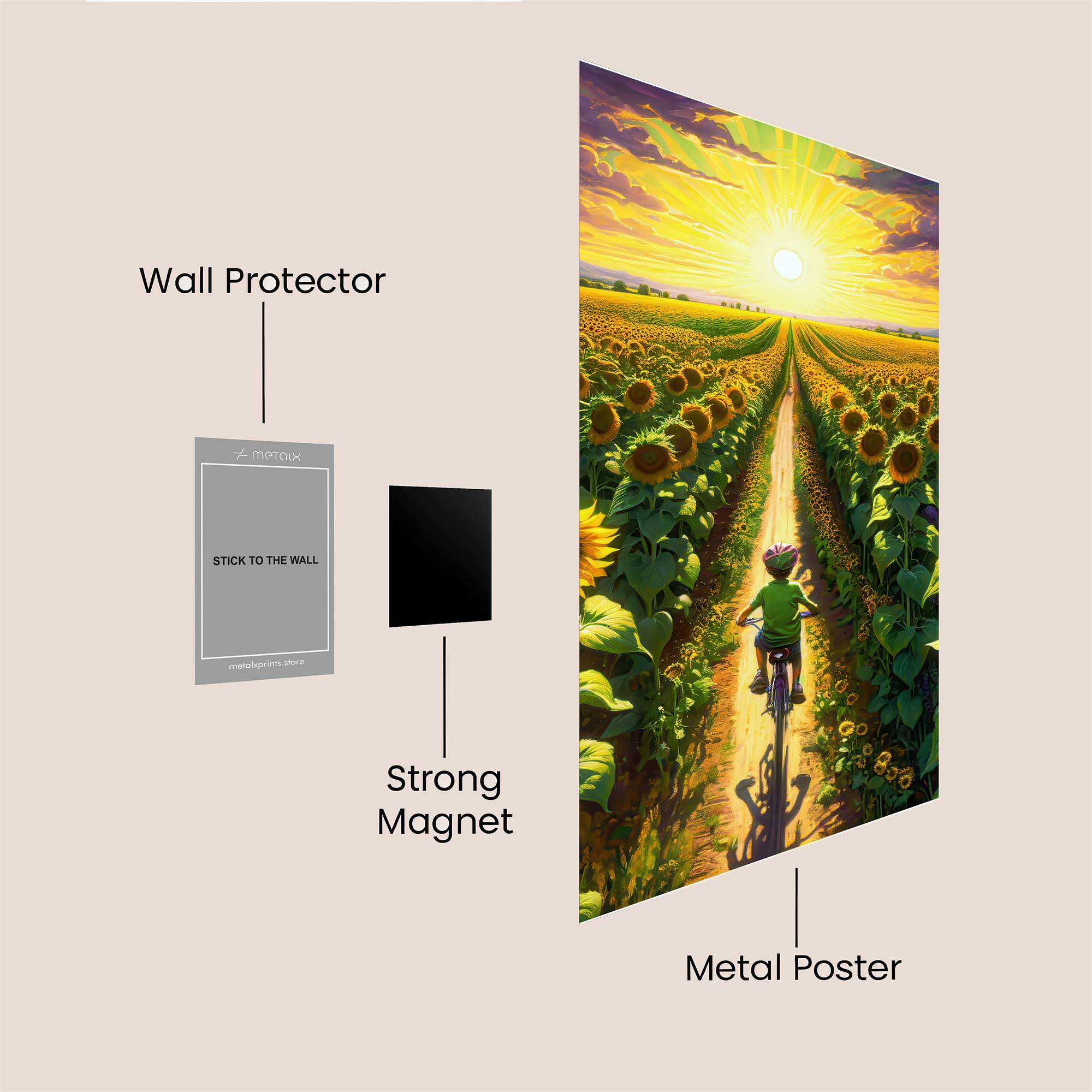 Sunflower Serenity Safe Wall Magnetic / M