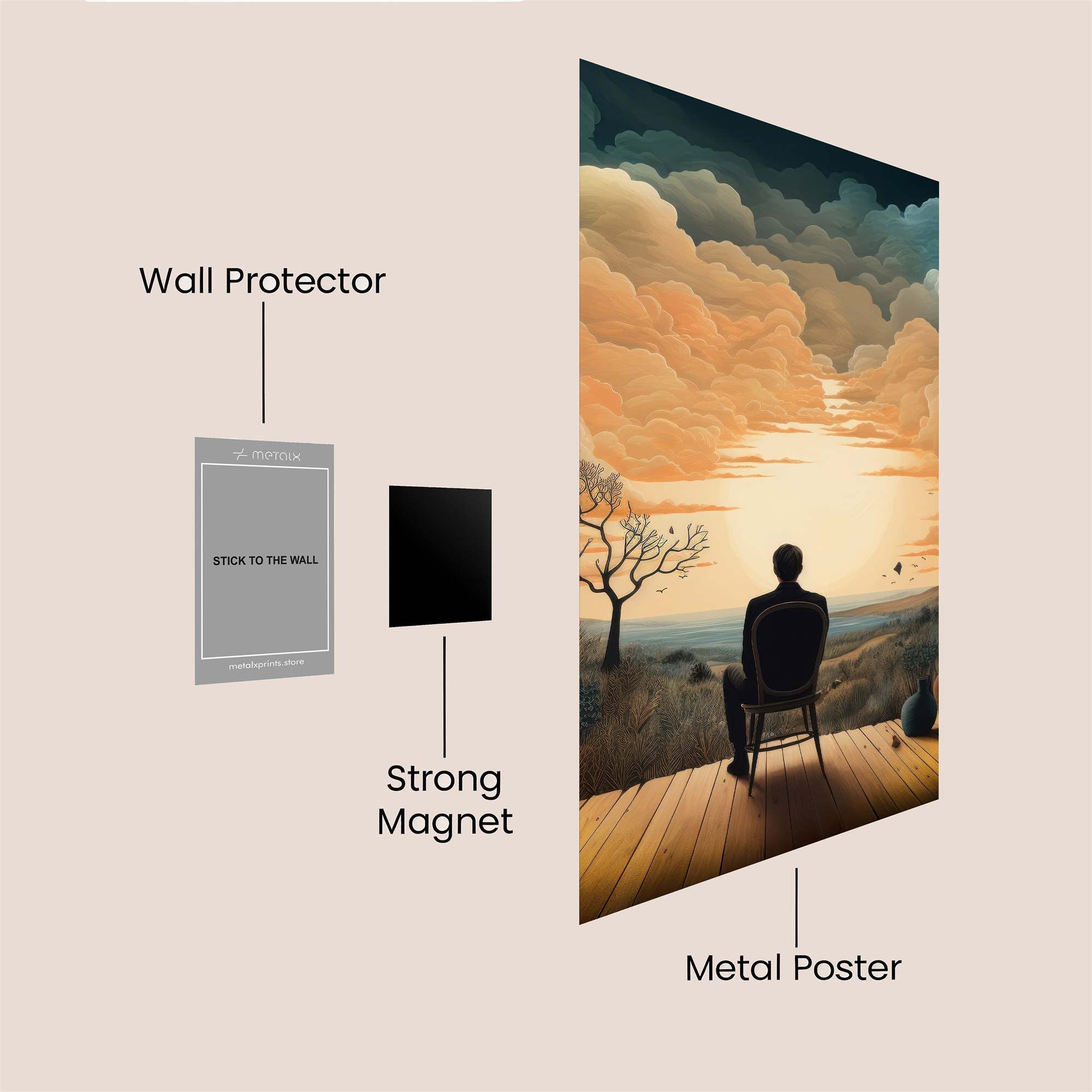 Sunset Solitude Safe Wall Magnetic / M