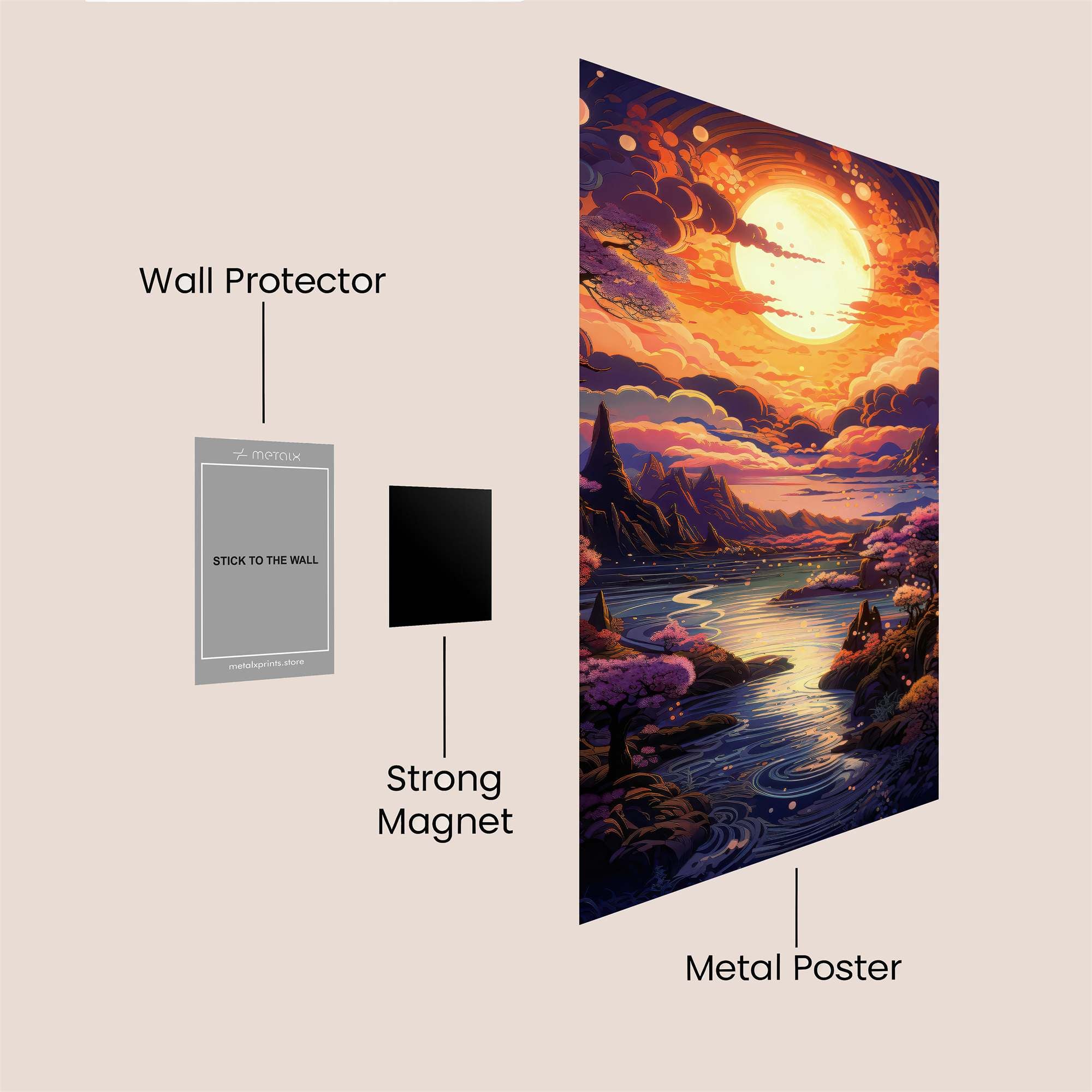 Sunset Serenity Safe Wall Magnetic / M