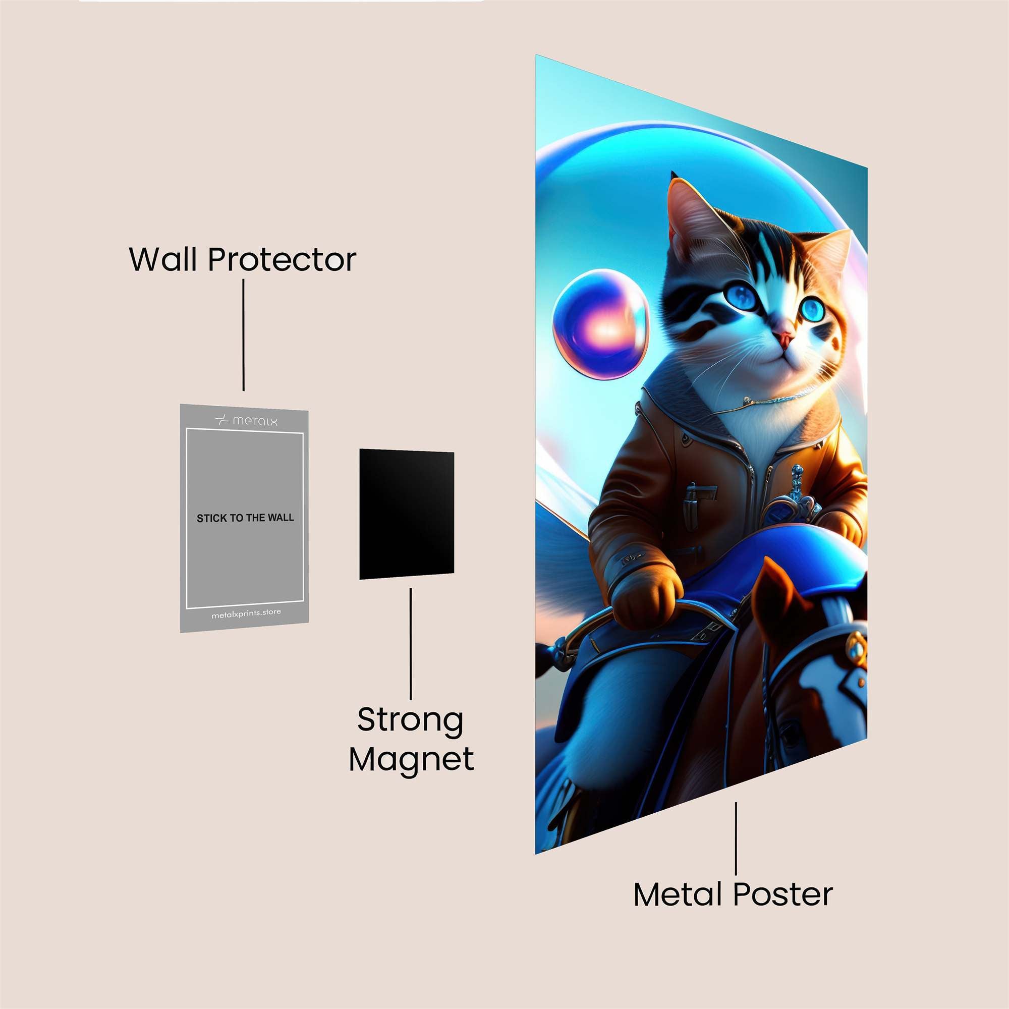 Cat Adventurer Safe Wall Magnetic / M