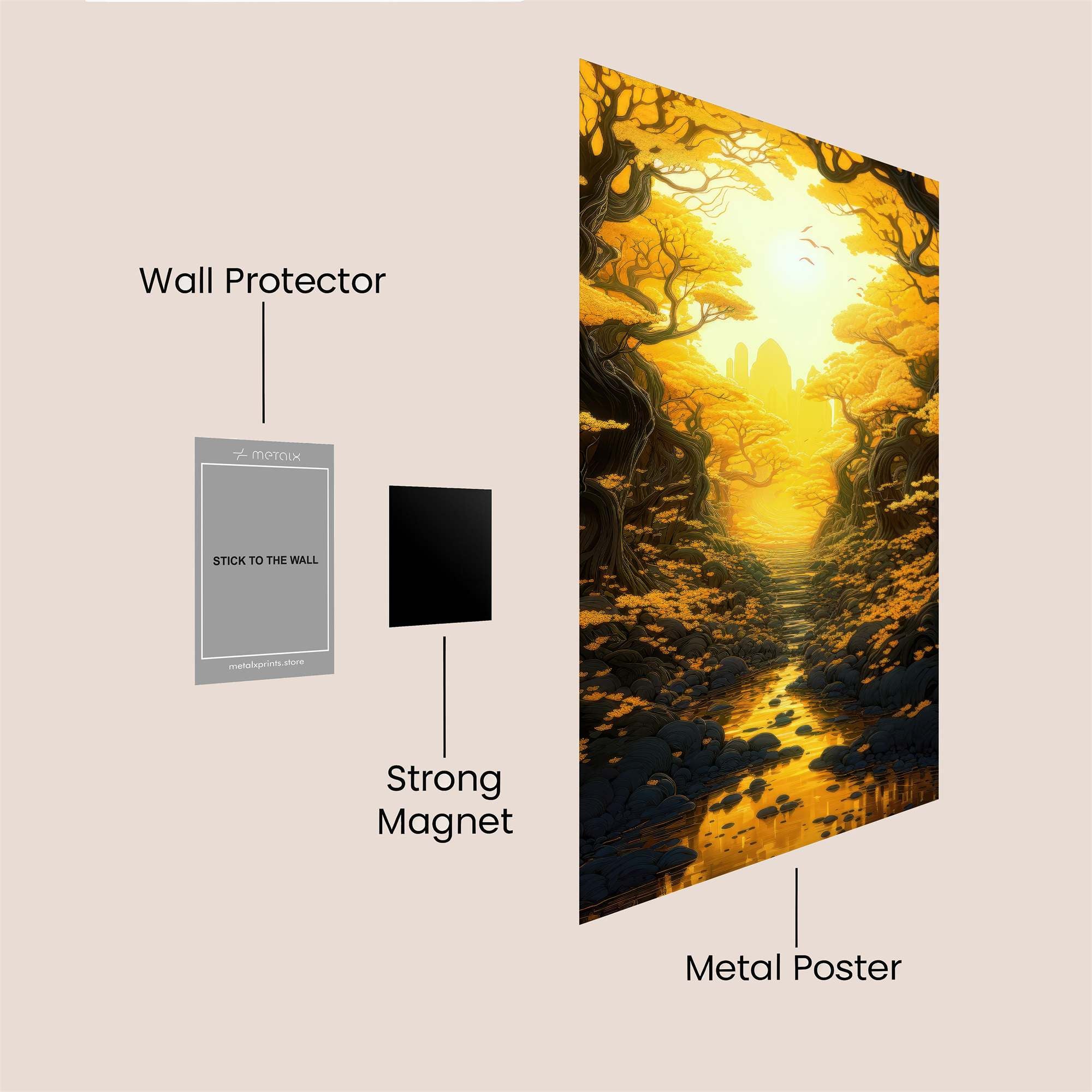 Golden Serenity Safe Wall Magnetic / M