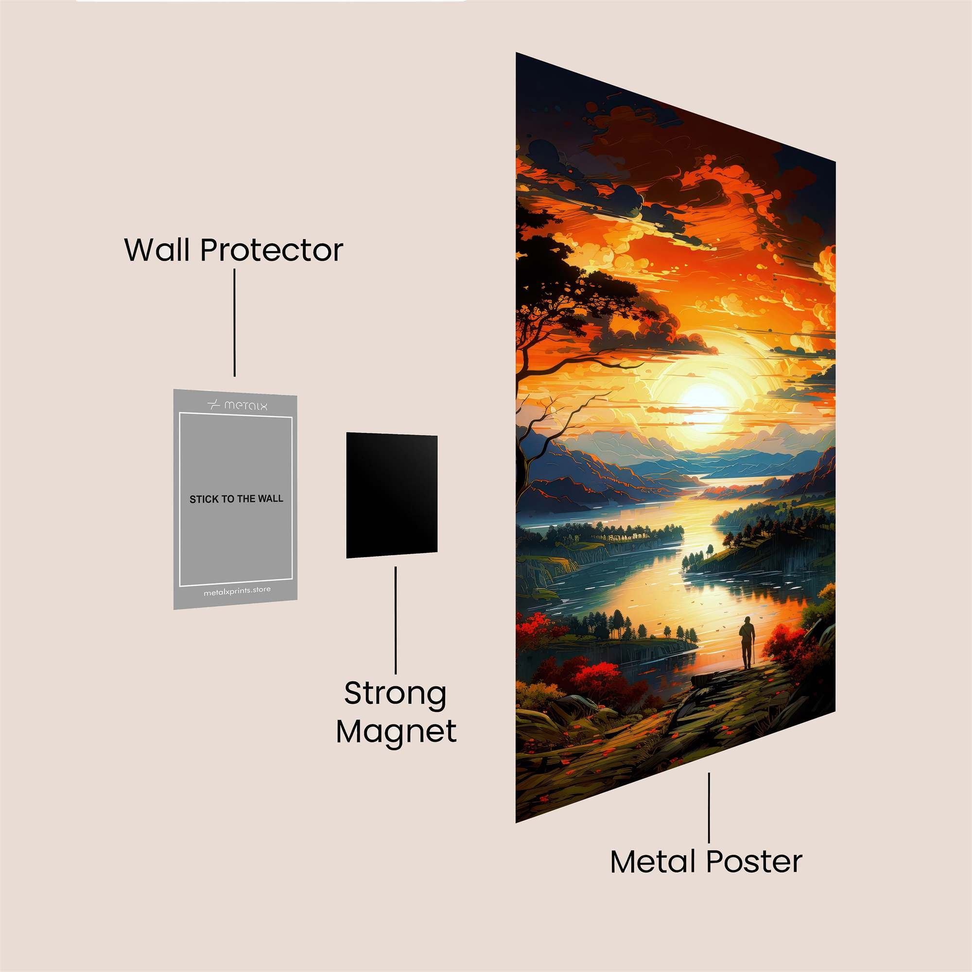 Sunset Serenity Safe Wall Magnetic / M