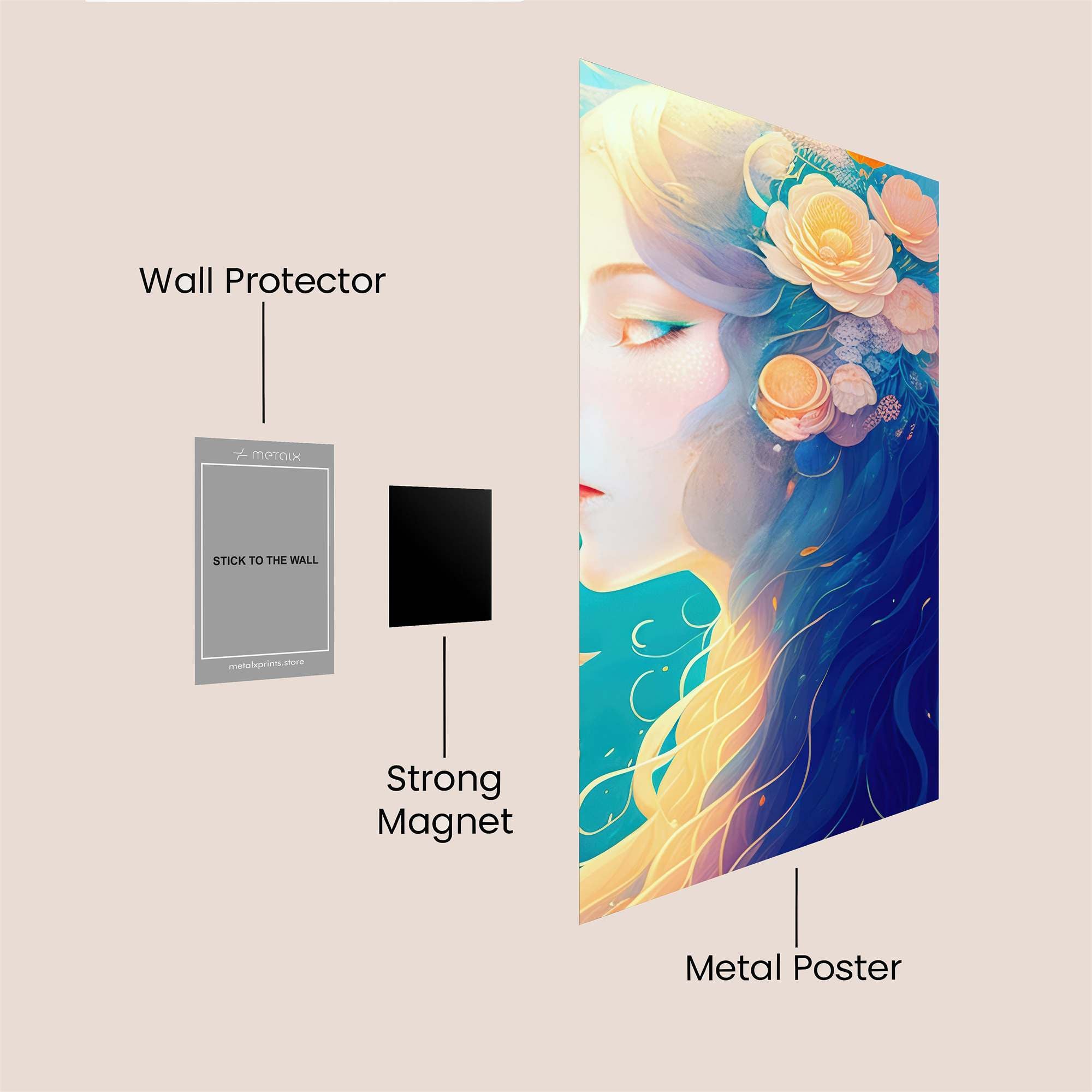 Floral Serenity Safe Wall Magnetic / M