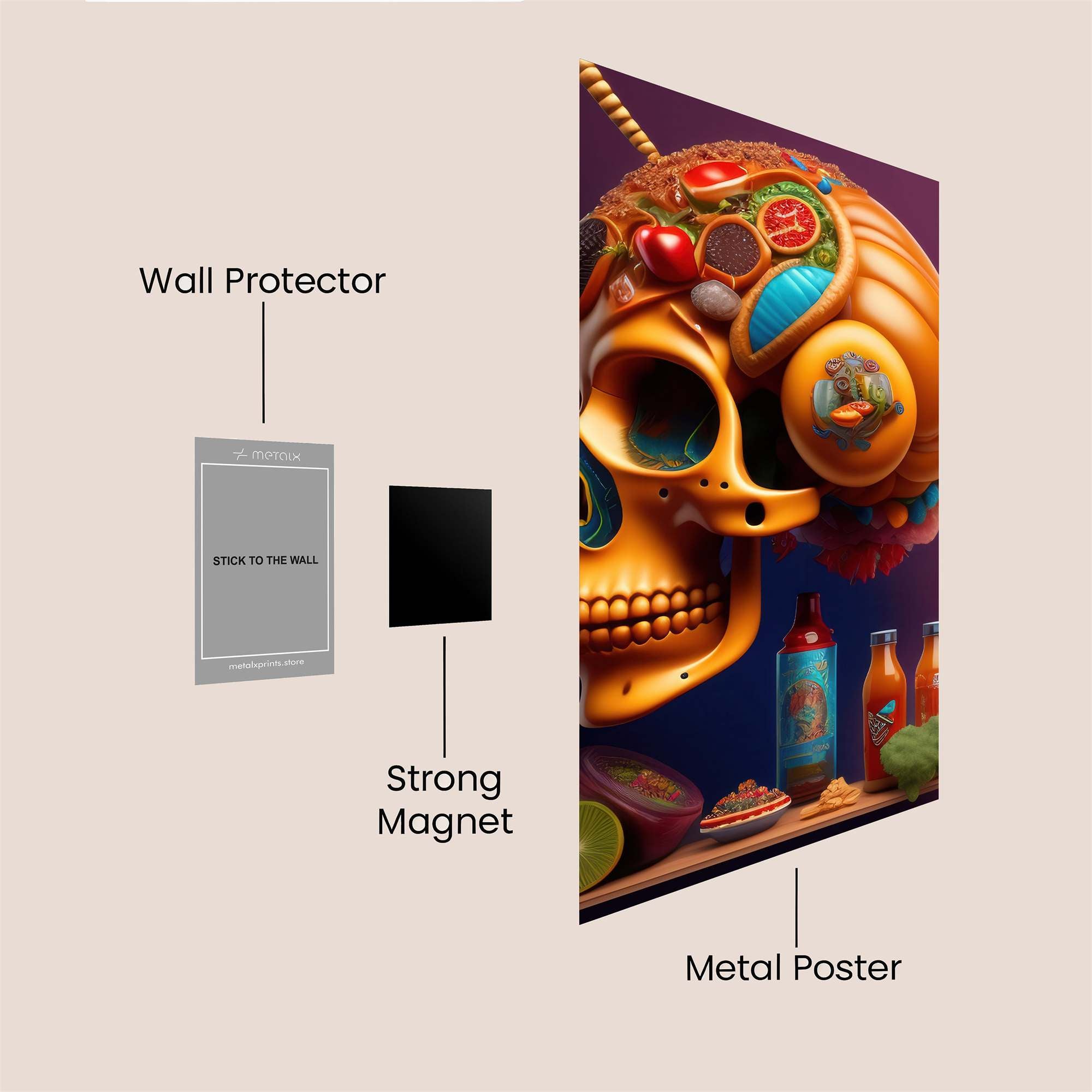 Skull Whimsy Safe Wall Magnetic / M