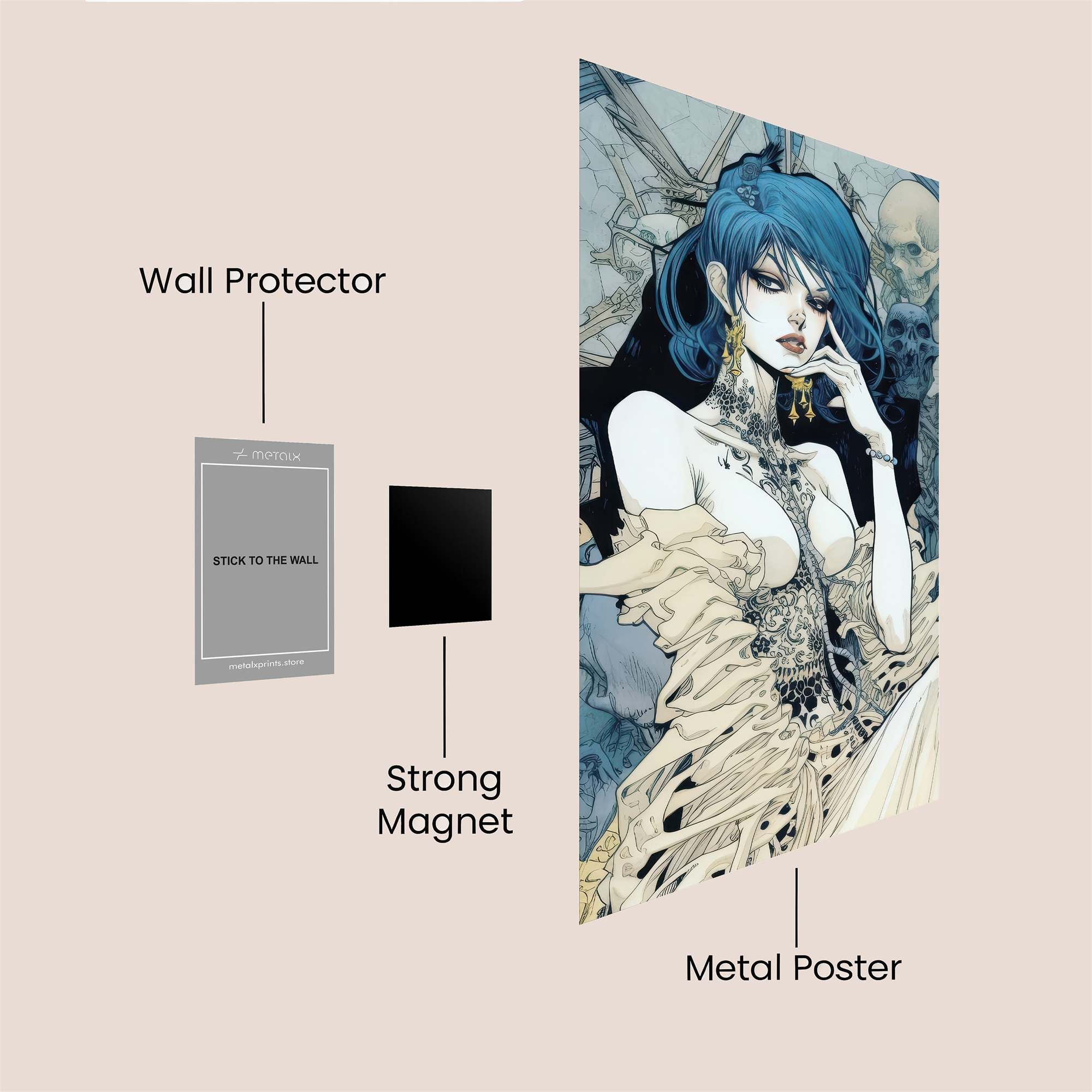 Blue Enigma Safe Wall Magnetic / M