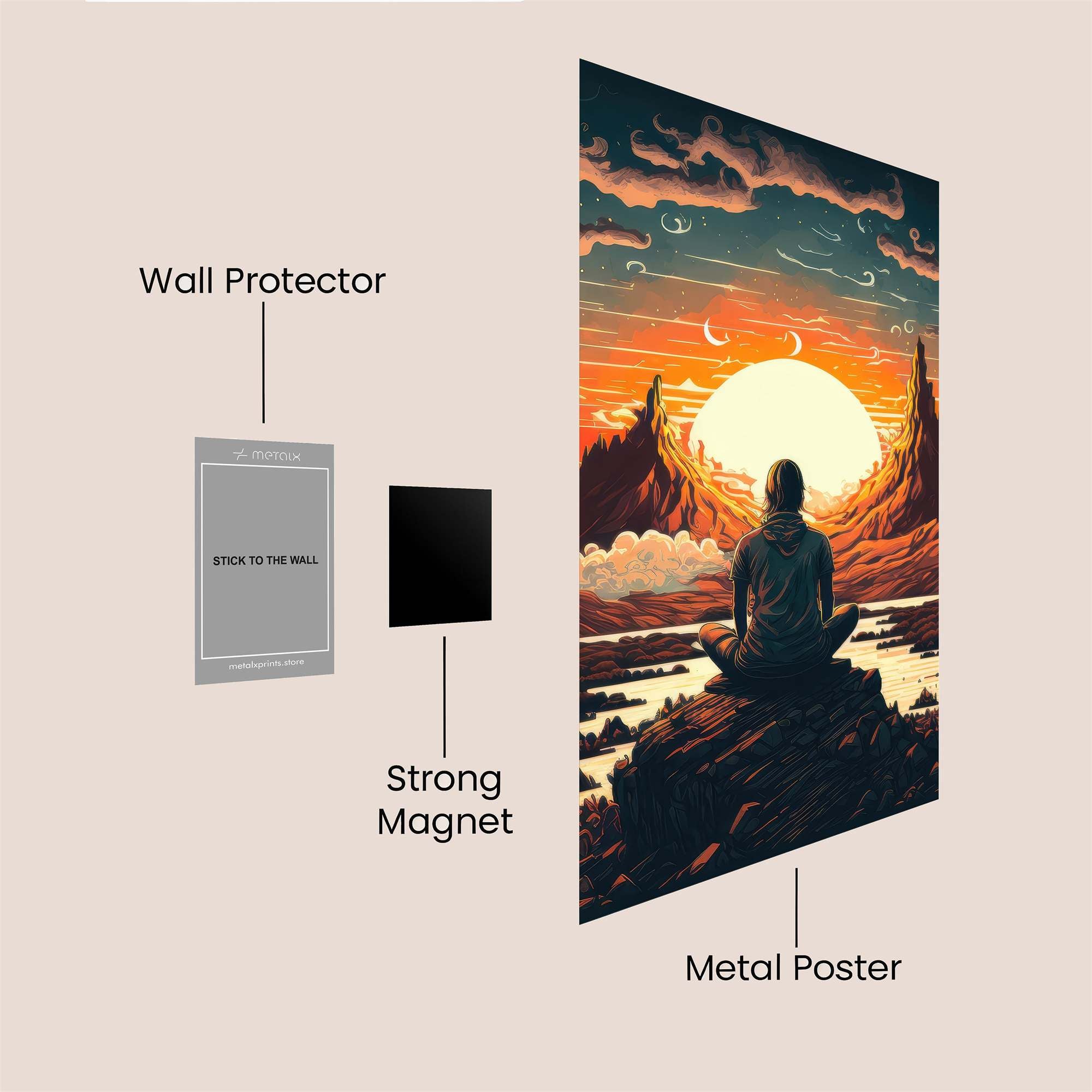 Sunset Serenity Safe Wall Magnetic / M