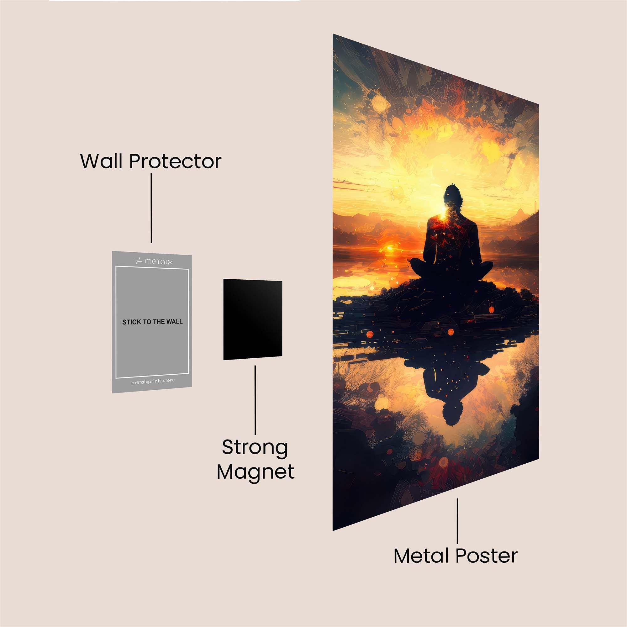 Meditative Glow Safe Wall Magnetic / M