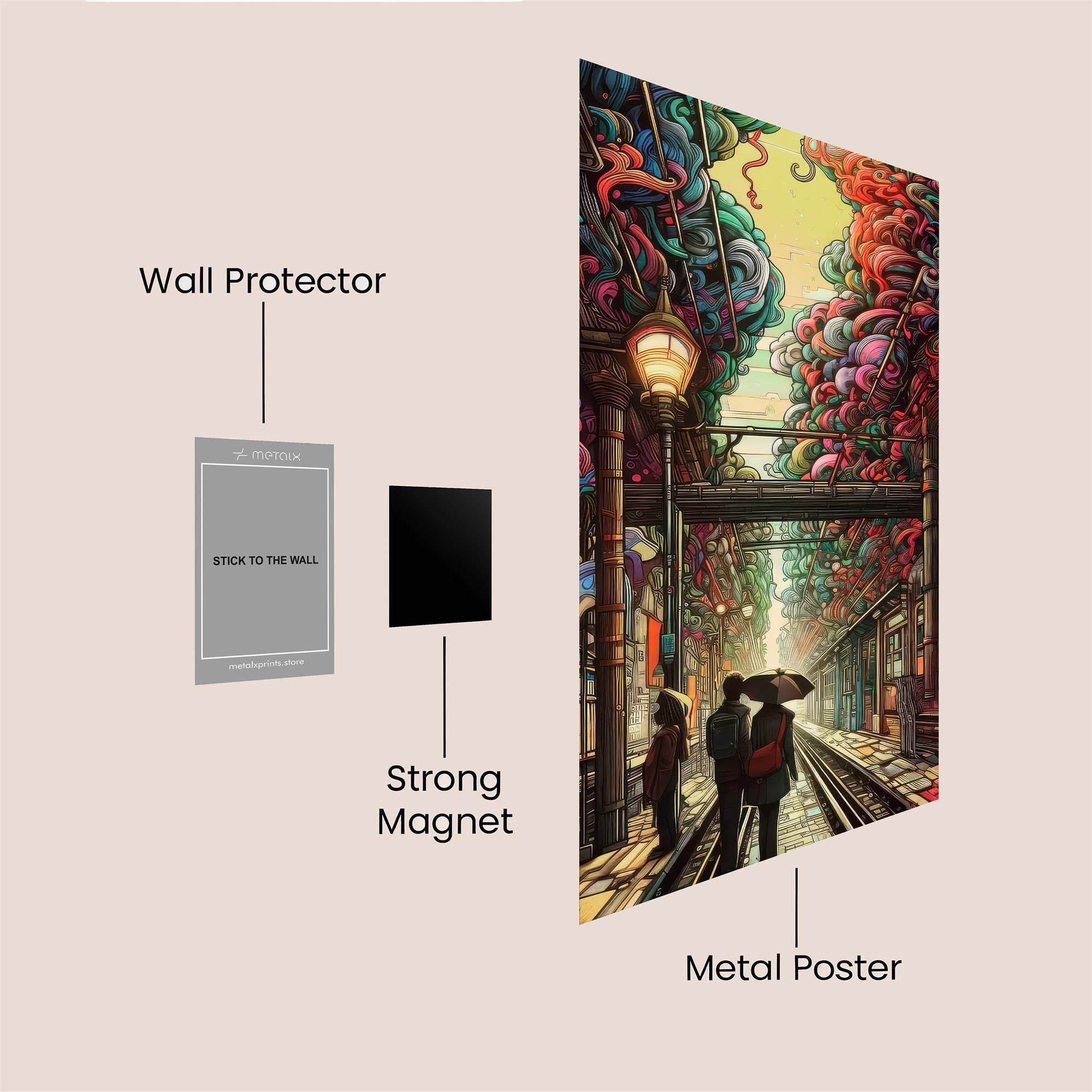 Neon Dreamscape Safe Wall Magnetic / M