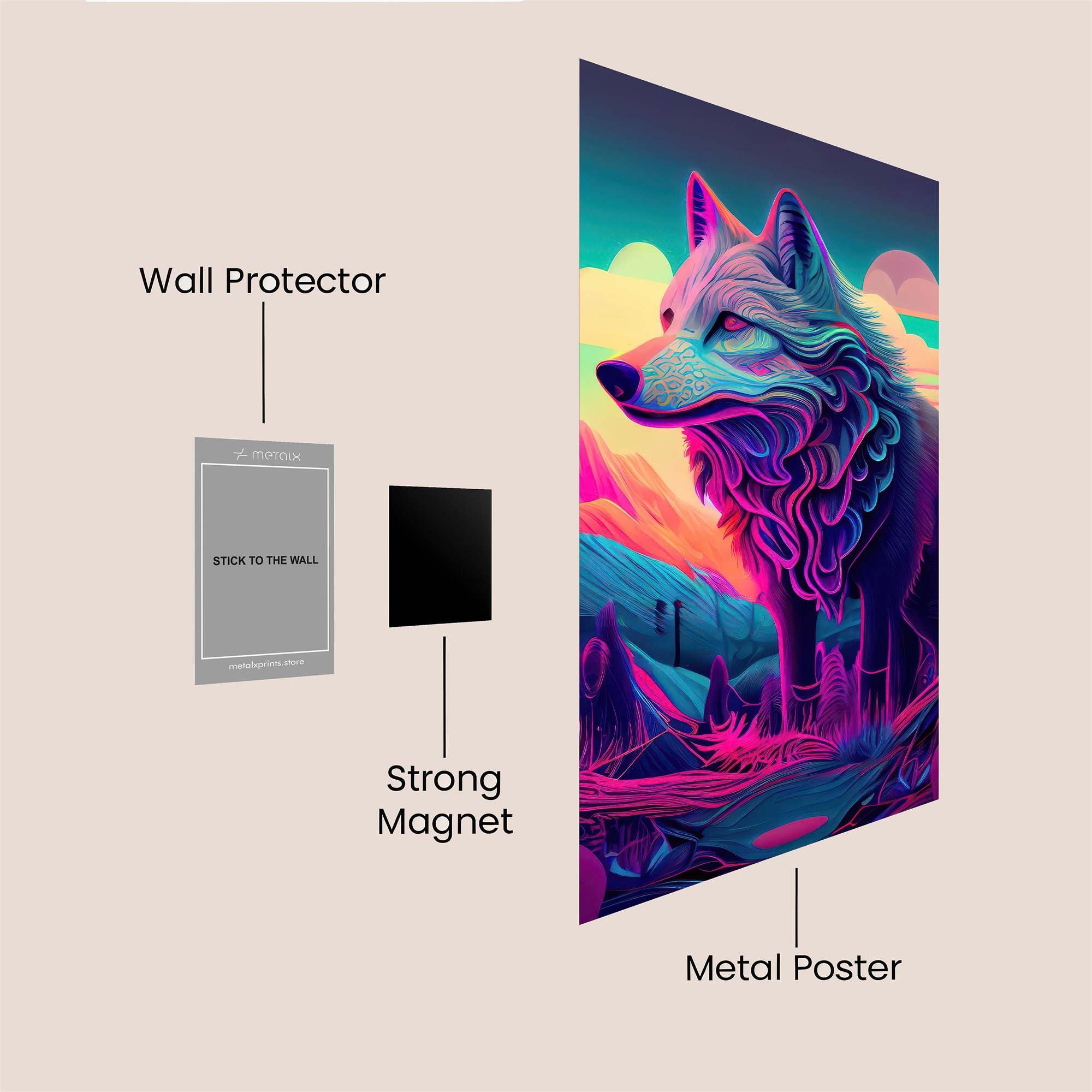 Wolf Dreamscape Safe Wall Magnetic / M